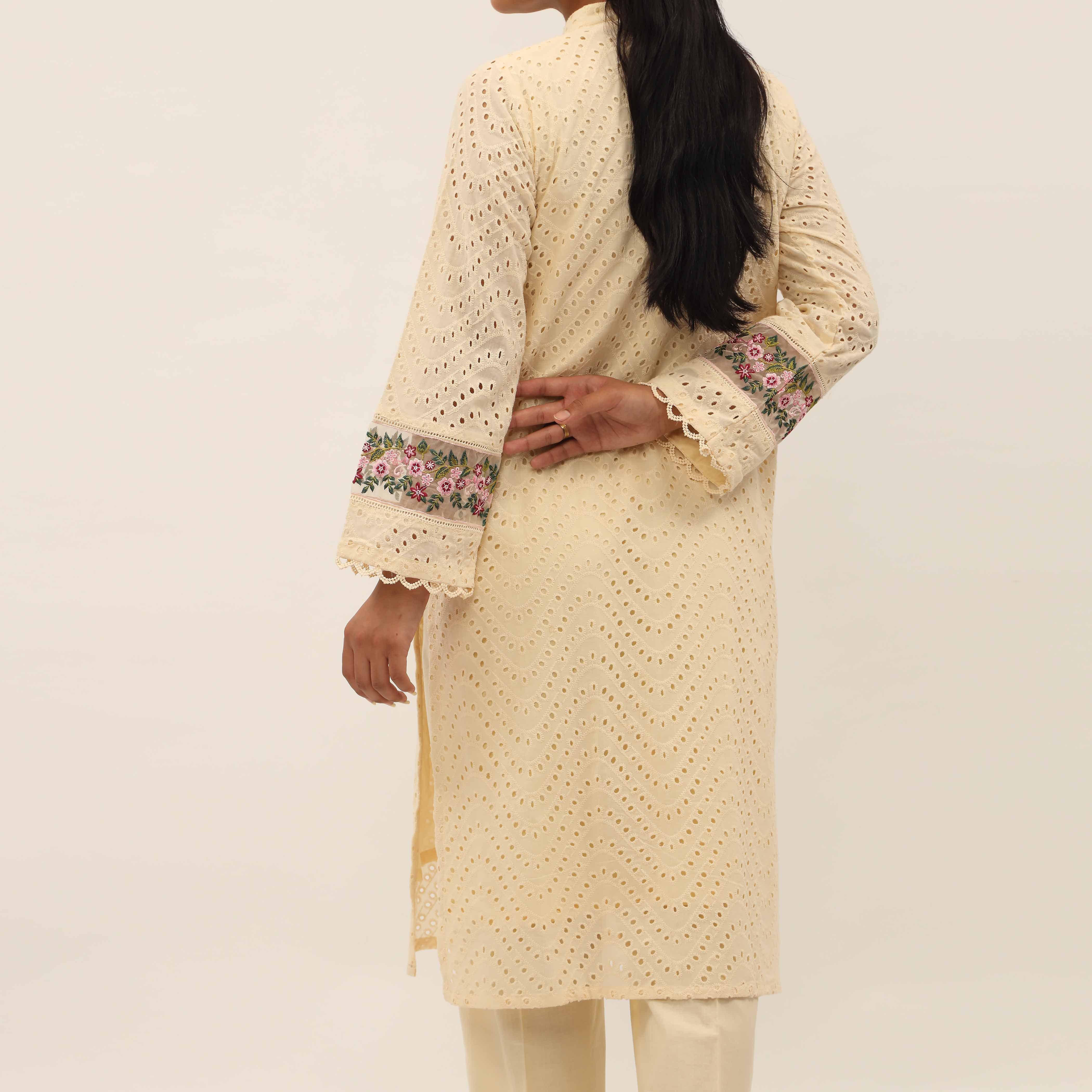 2PC- Schiffly Chikankari Lawn Suit PS5297 - Image 4
