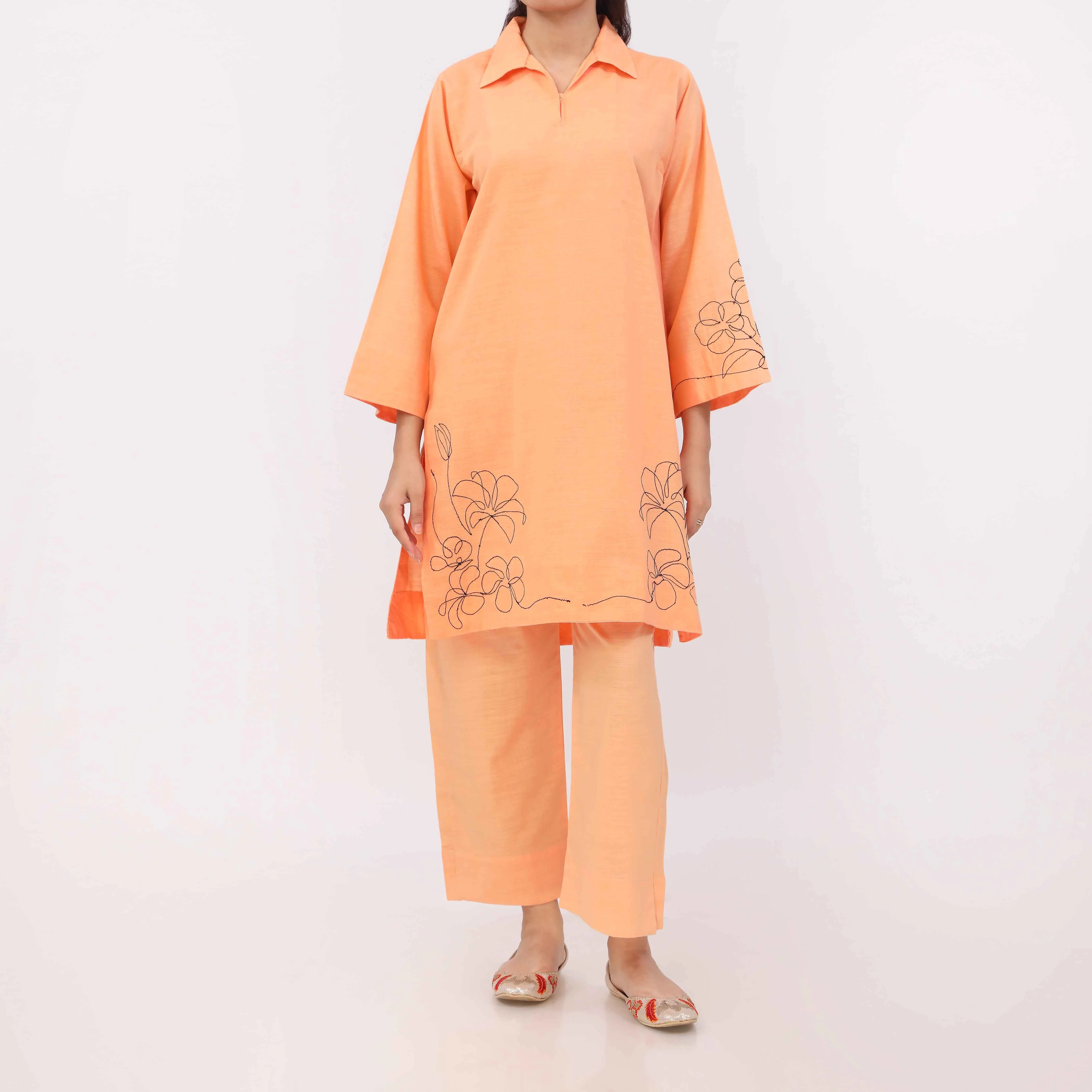 2PC Slub Khadder With Embroidery PW5012 - Image 2