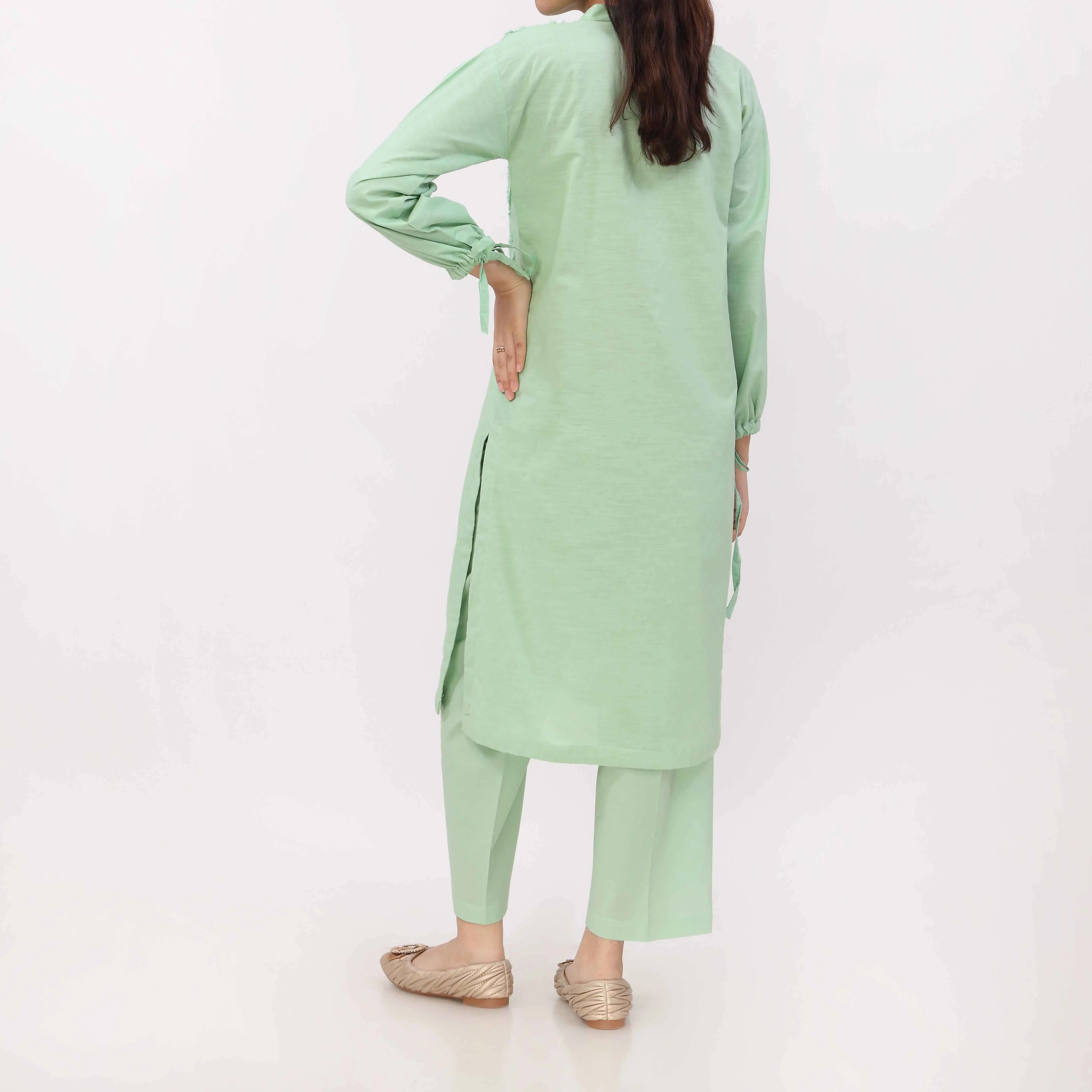 2PC Solid Dyed Cotton Dobby Co-Ord Set PW5057 - Image 5