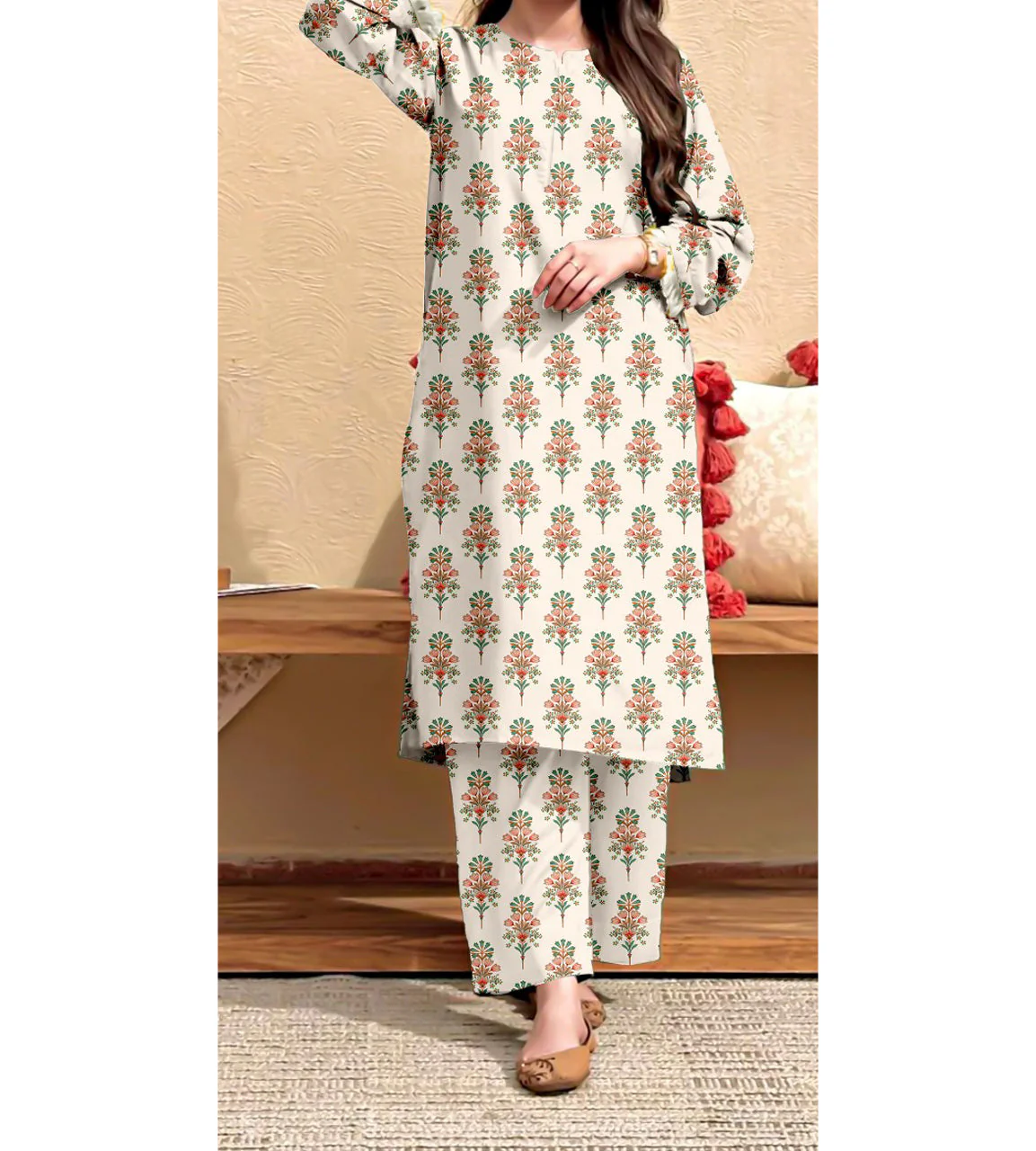 2PC- Unstitched Digital Printed Lawn Suit US5150