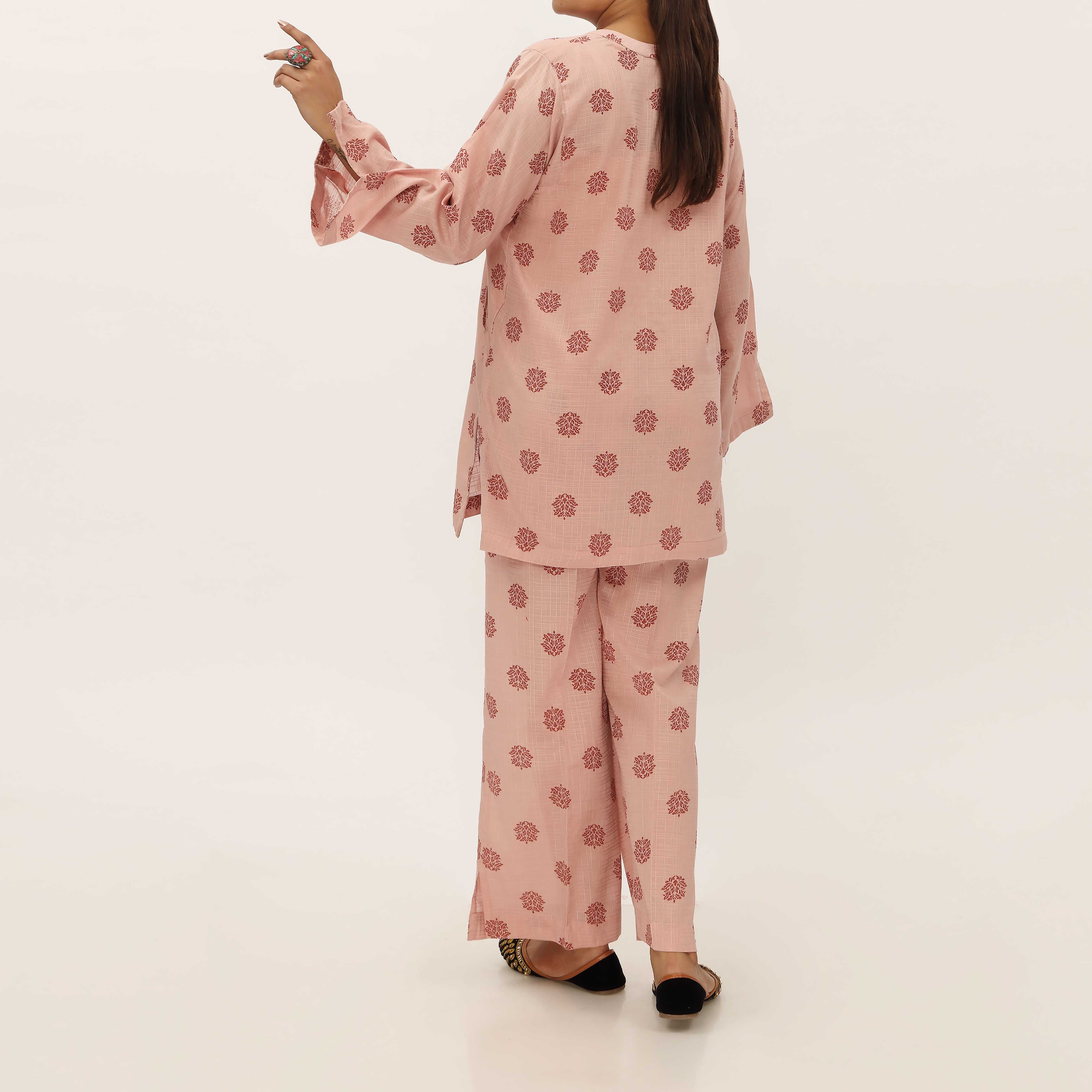 2PC- Unstitched Screen Printed Cotton Suit US5300 - Image 2