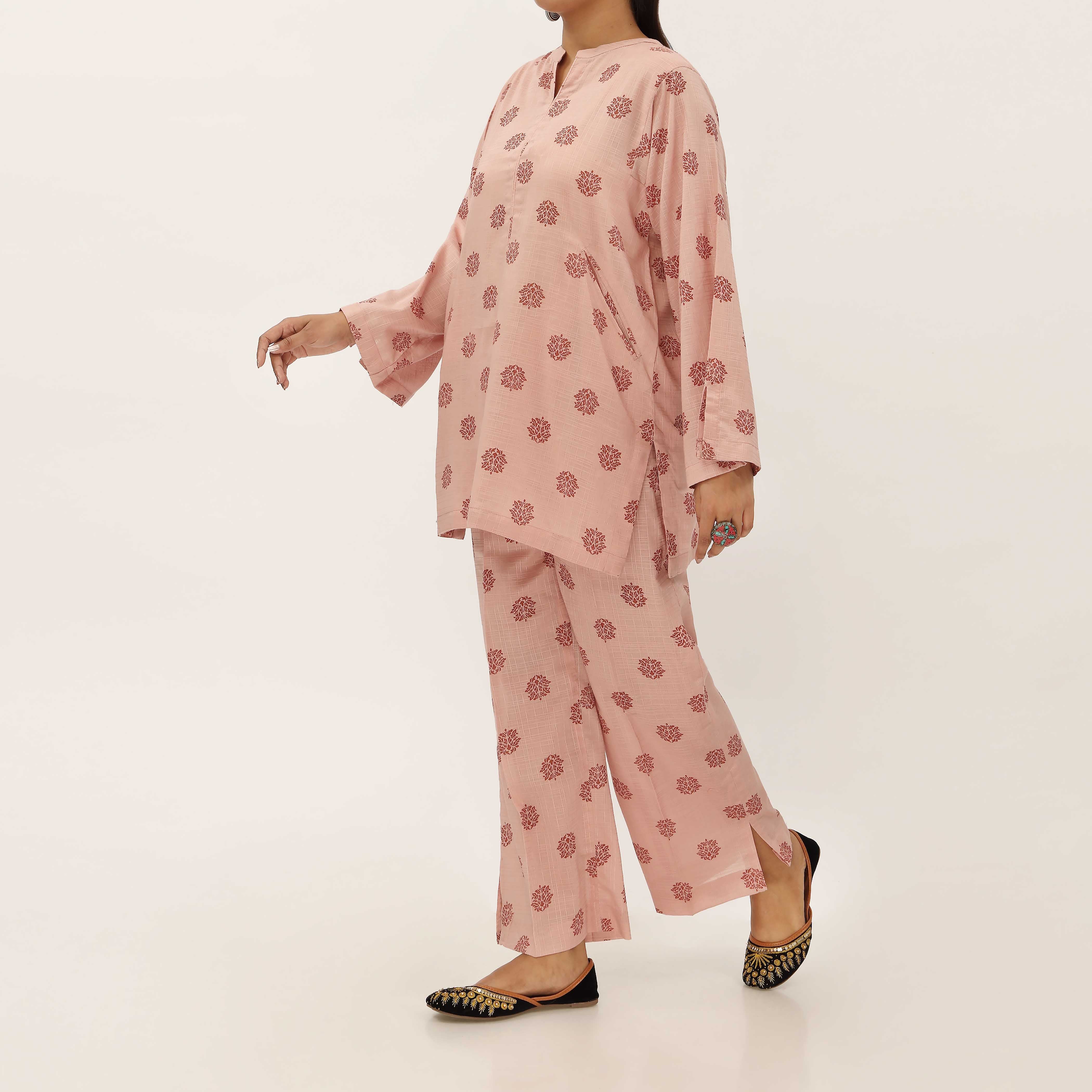 2PC- Unstitched Screen Printed Cotton Suit US5300 - Image 3