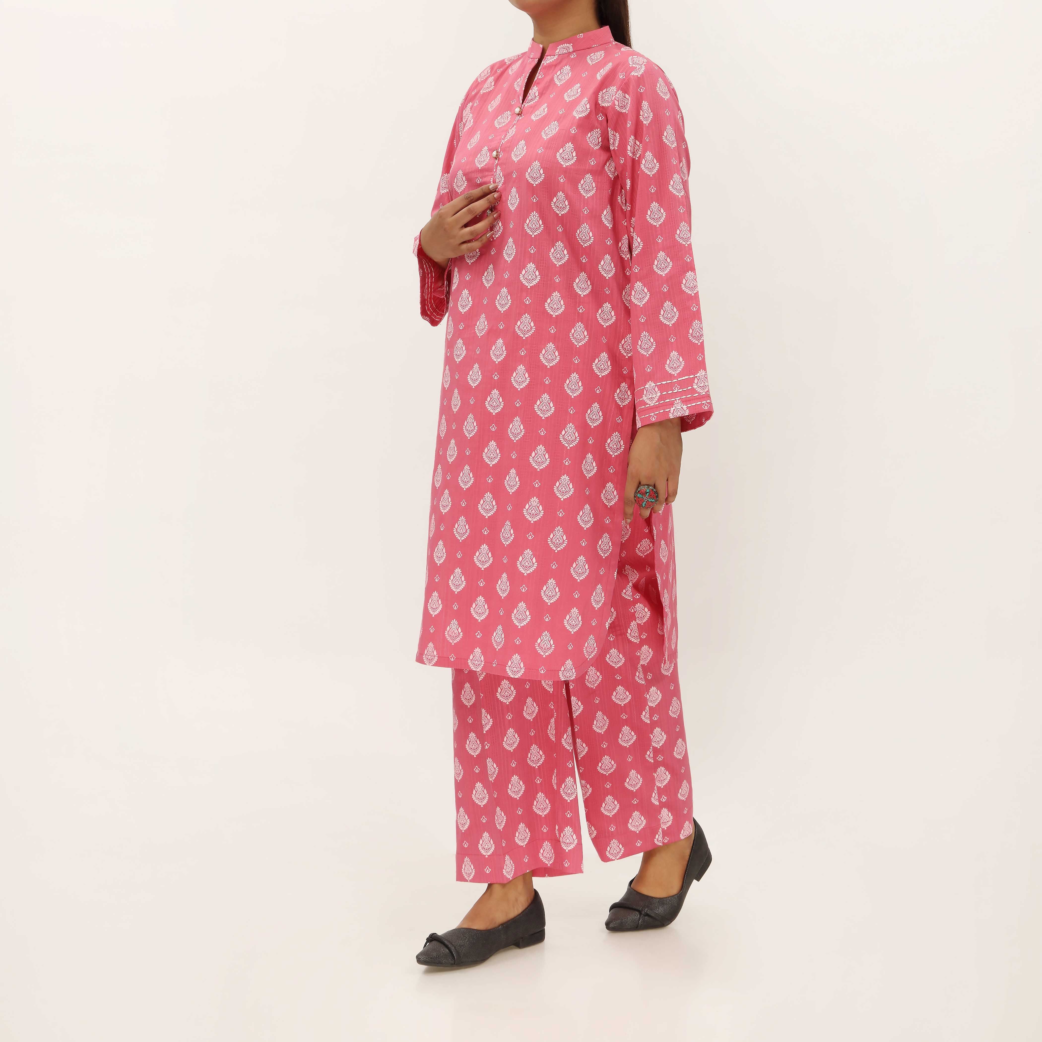 2PC- Unstitched Screen Printed Cotton Suit US5310 - Image 2