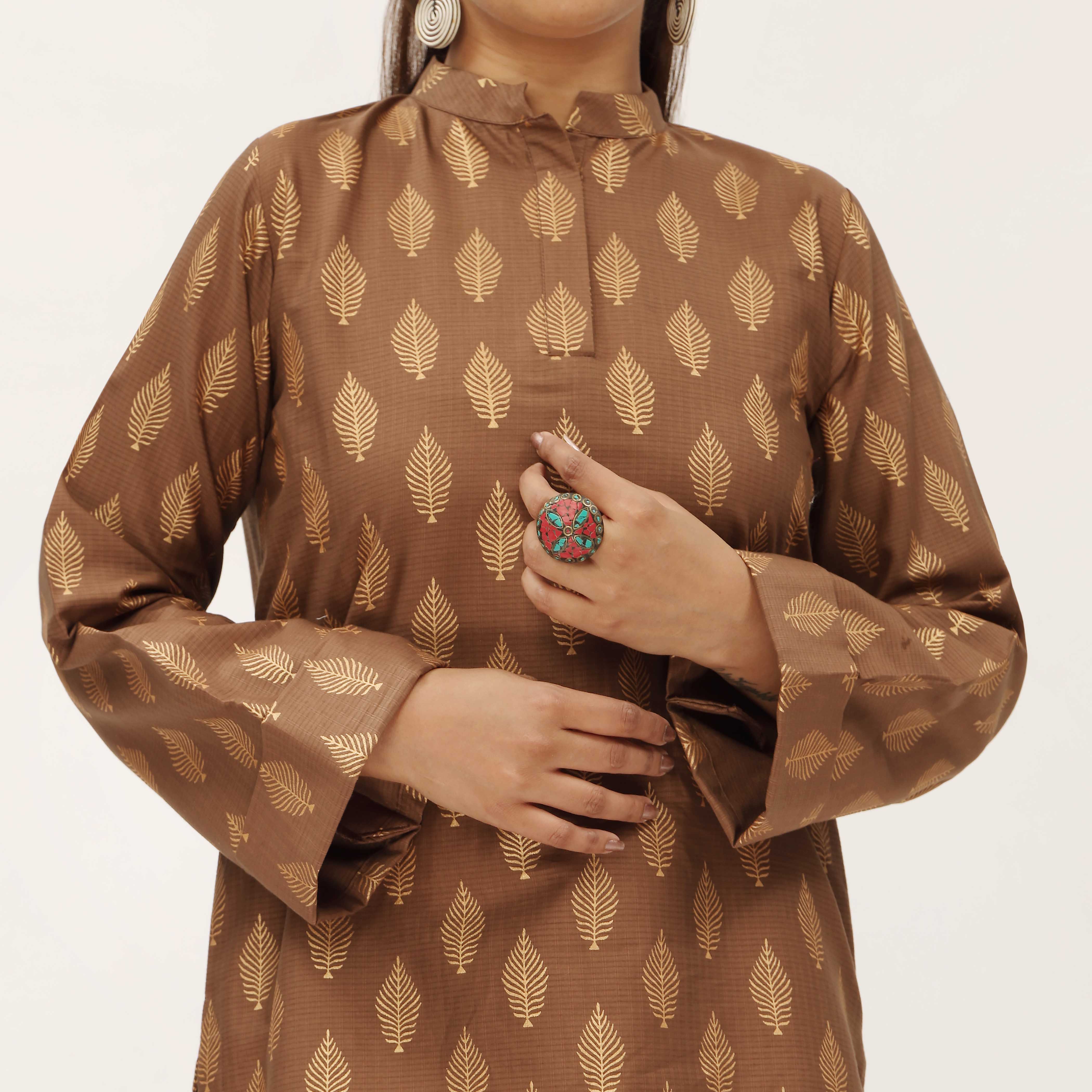 2PC- Unstitched Screen Printed Cotton Suit US5326 - Image 4