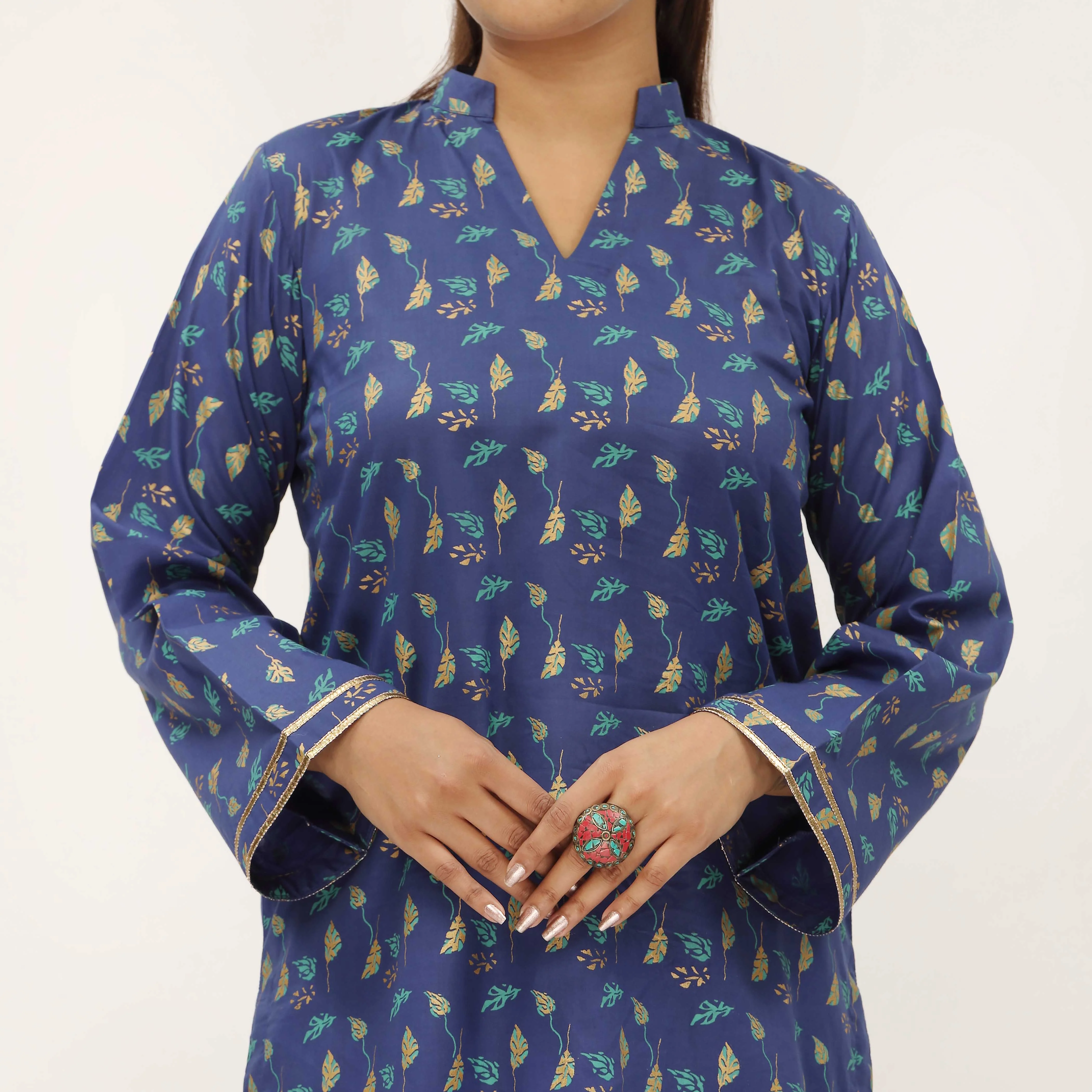 2PC- Unstitched Screen Printed Cotton Suit US5332 - Image 3