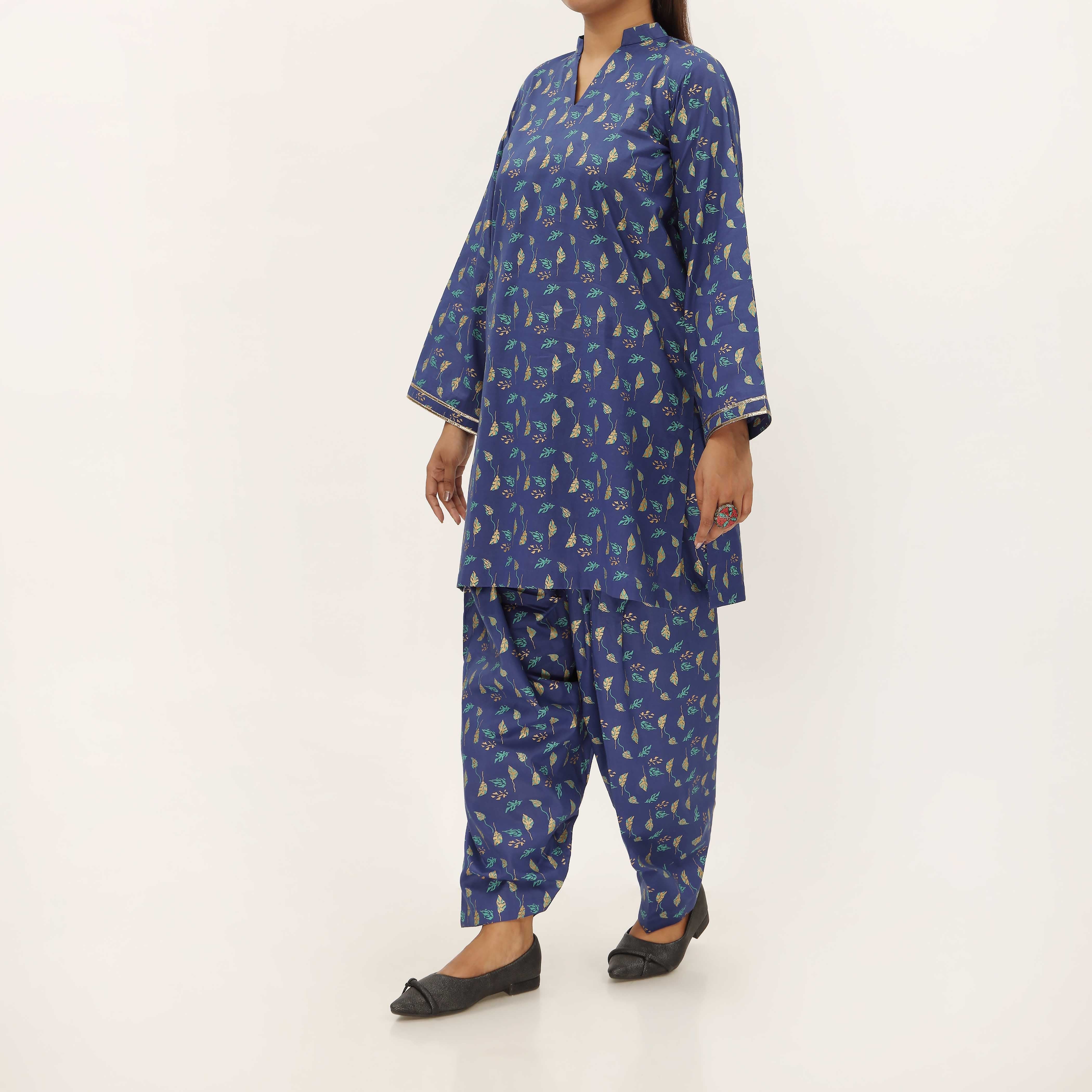 2PC- Unstitched Screen Printed Cotton Suit US5332 - Image 4
