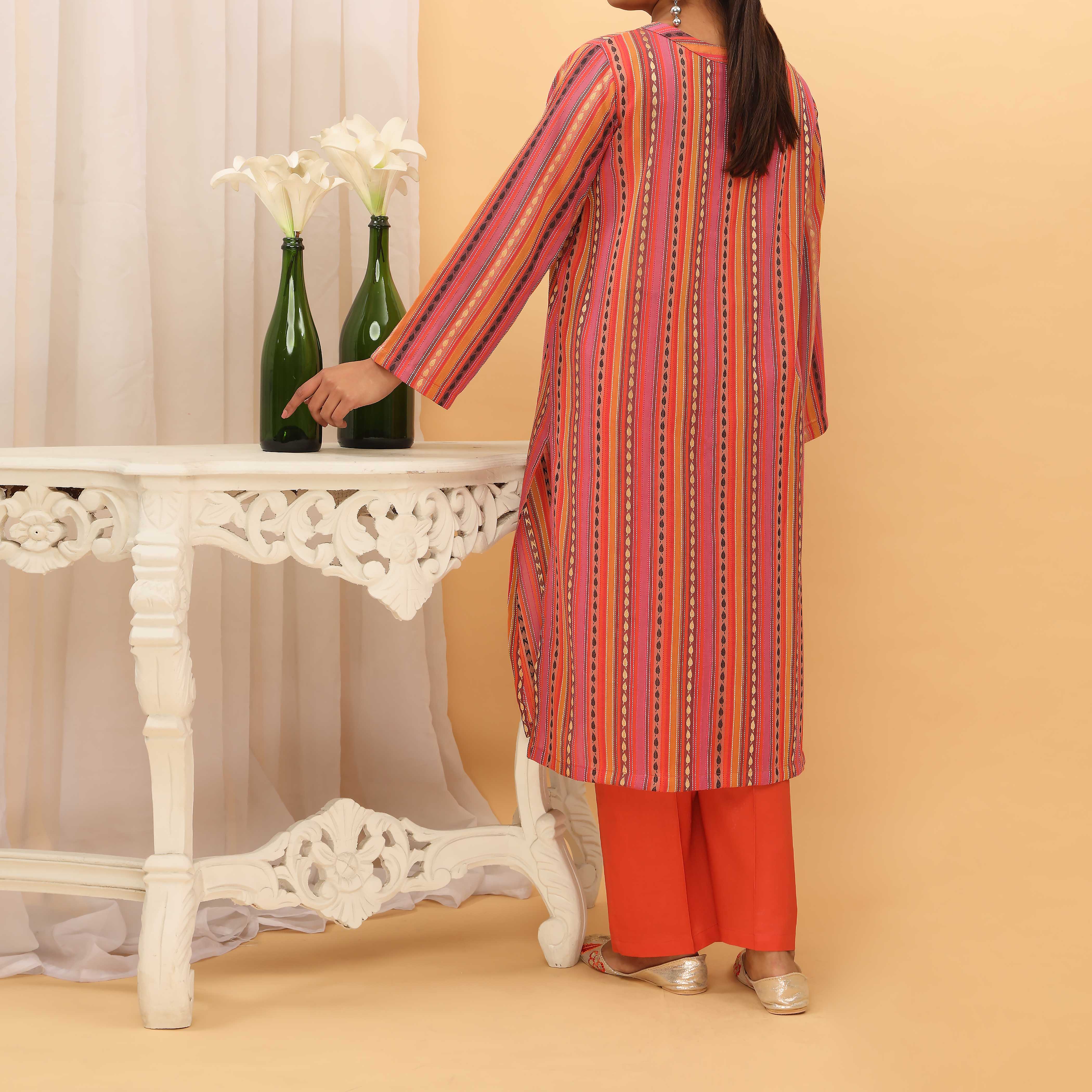 2PC- Yarn Dyed Jaquard Suit PS5046 - Image 3