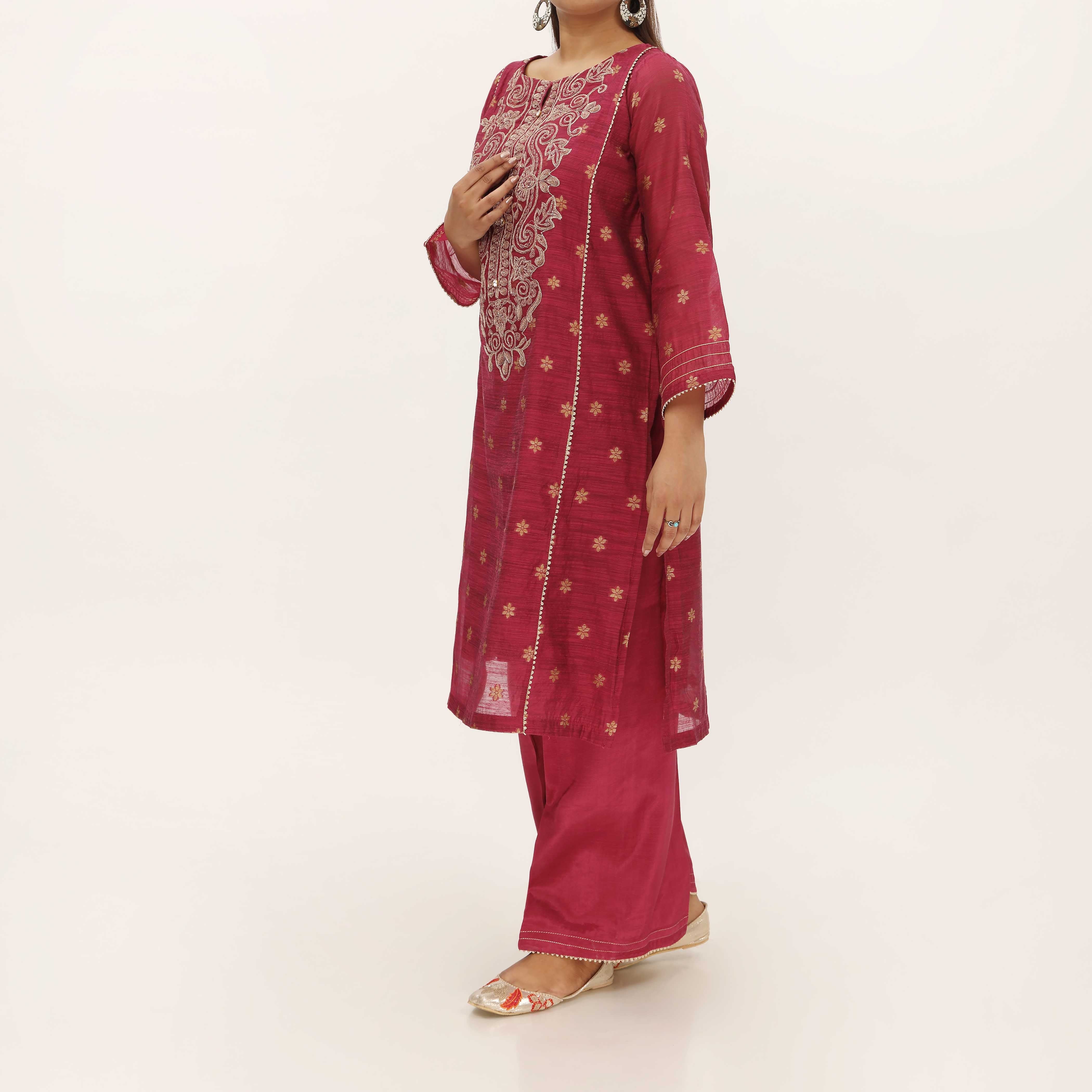 2PC- Yarn Dyed Jaquard Suit PS5252 - Image 3