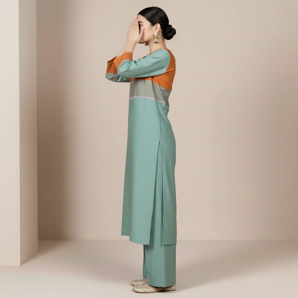 2PC Yarn Dyed Viscose Staple Suit PW5175 - Image 3