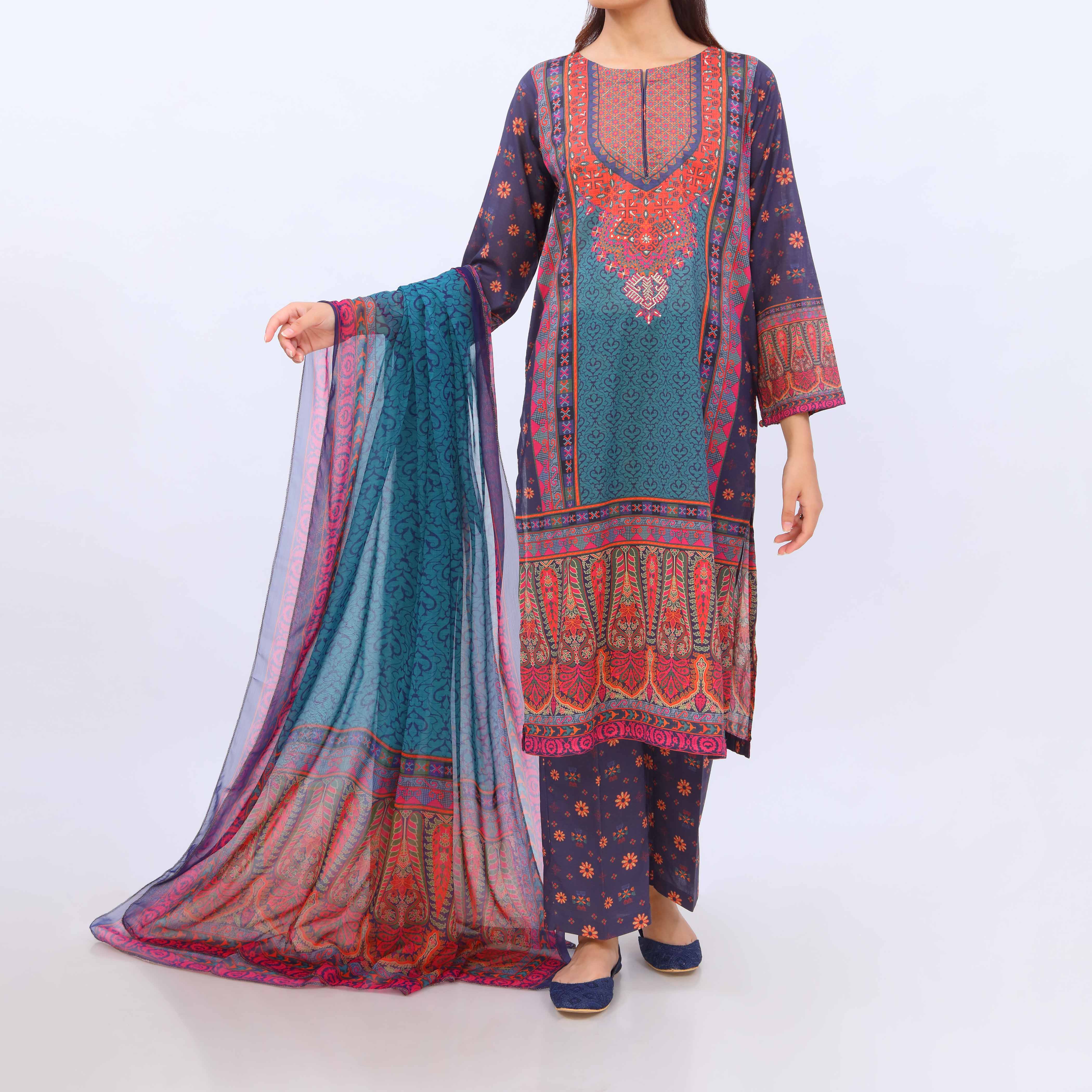 3 PC- Digital Printed Lawn Suit PS5419 - Image 2