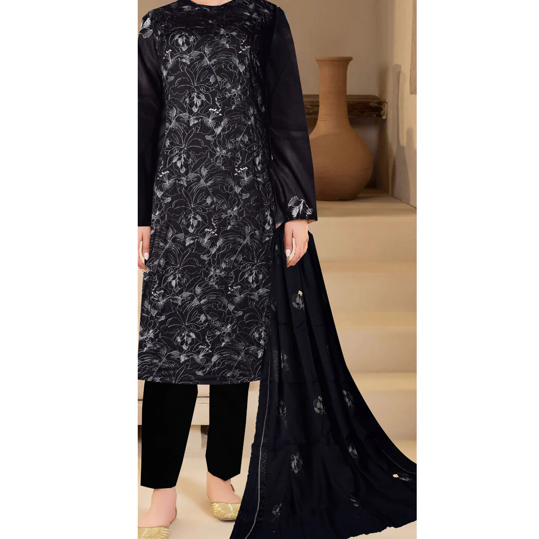 3PC Unstitched Embroidered Suit US5494 - Image 5