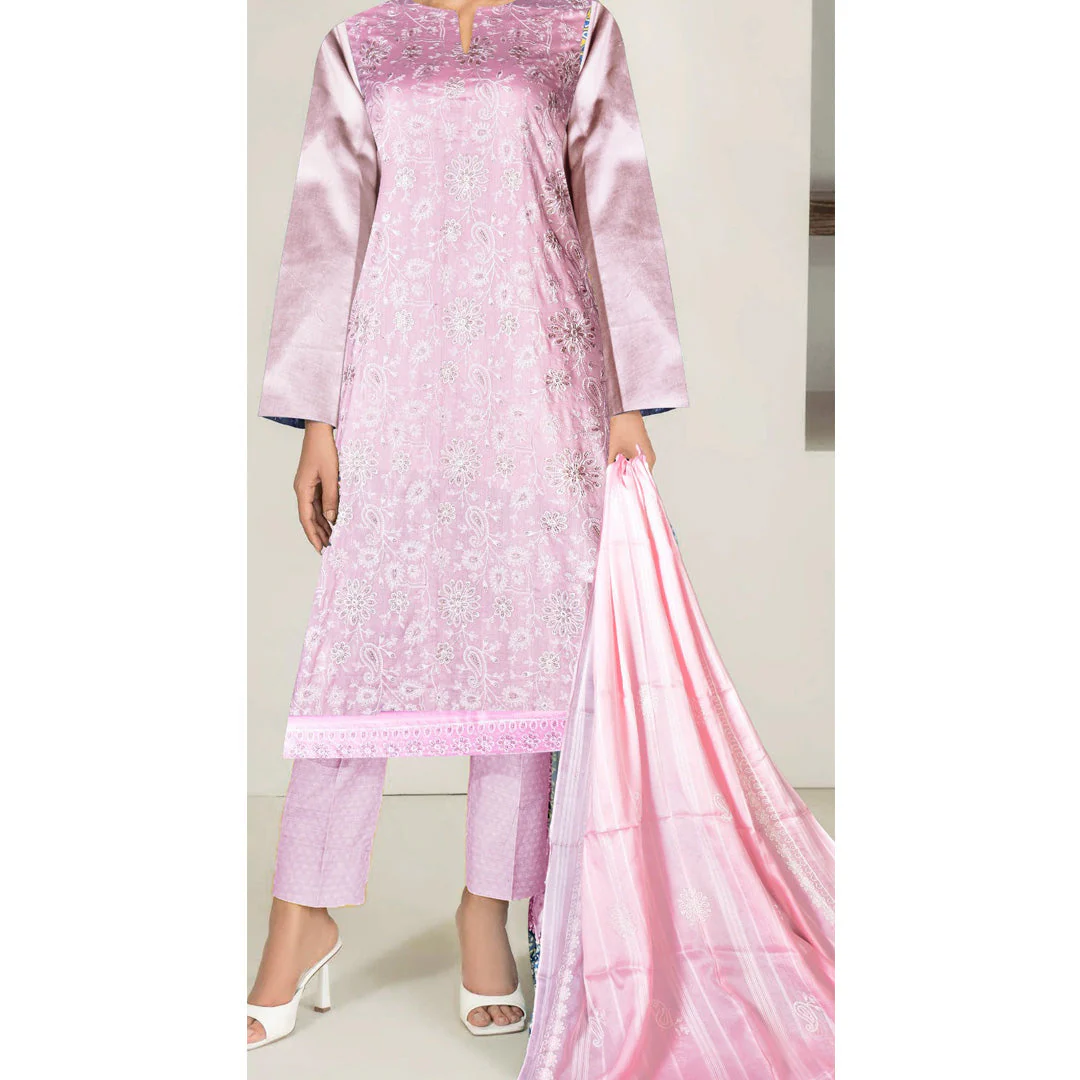 3PC Unstitched Embroidered Suit US5506 - Image 5