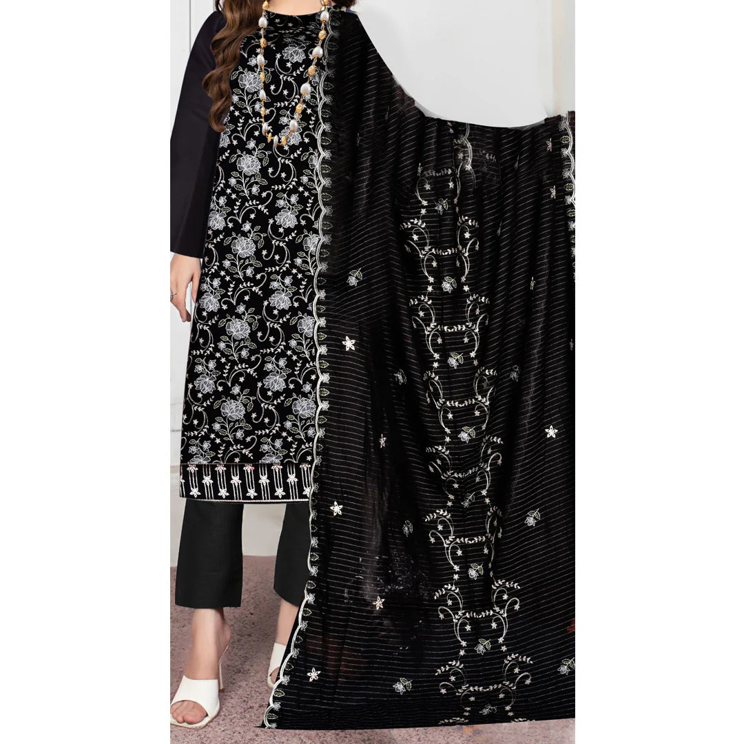3PC Unstitched Embroidered Suit US5510 - Image 5