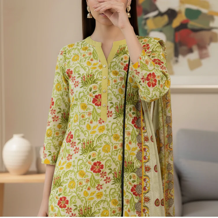 3PC Unstitched Printed Suit US5467 - Image 3