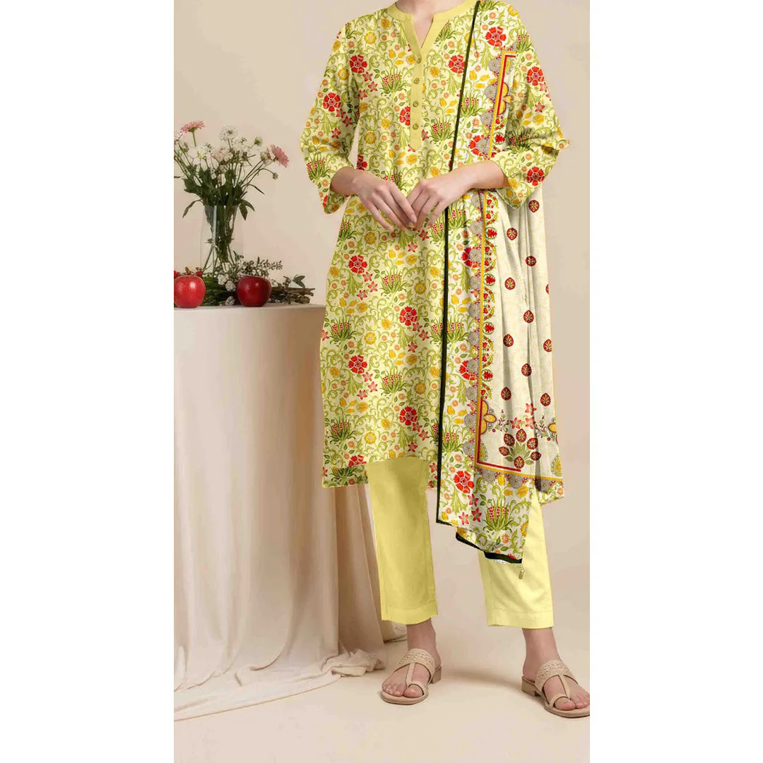 3PC Unstitched Printed Suit US5467 - Image 5