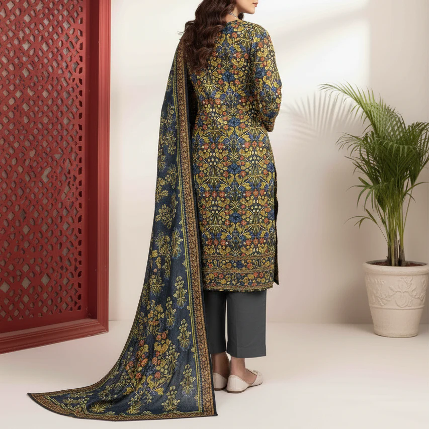 3PC Unstitched Printed Suit US5472 - Image 5