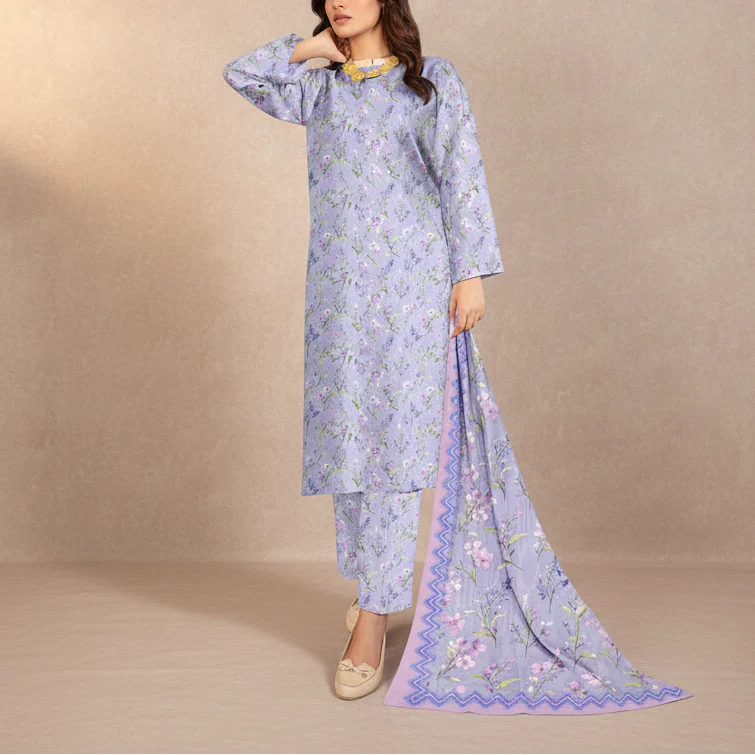 3PC Unstitched Printed Suit US5529 - Image 2