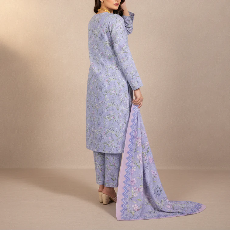 3PC Unstitched Printed Suit US5529 - Image 4