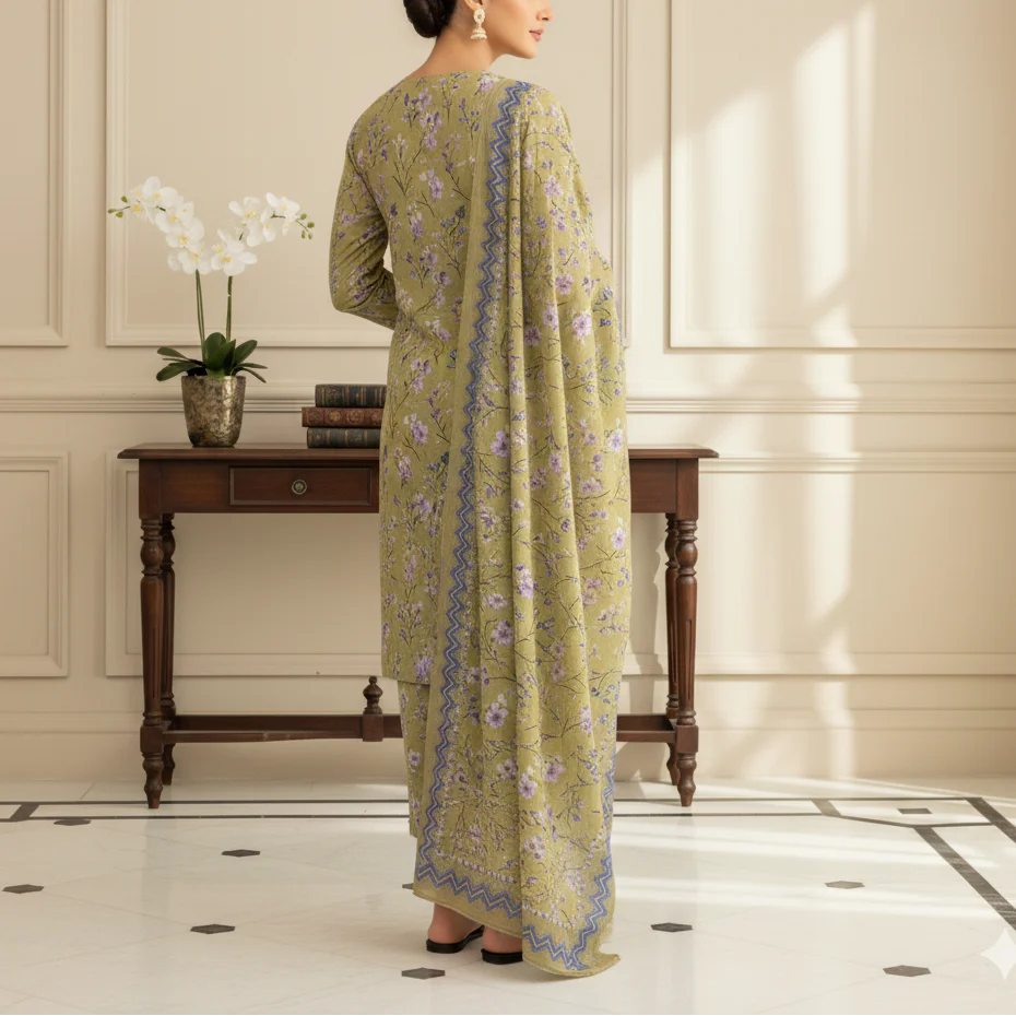 3PC Unstitched Printed Suit US5530 - Image 4