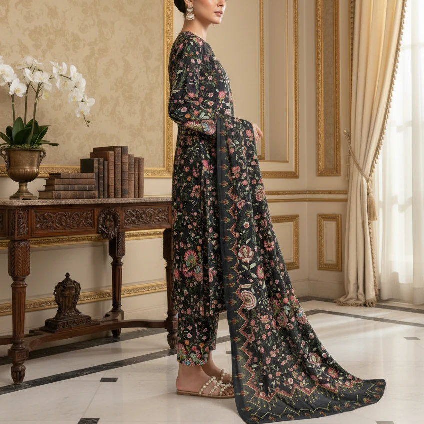 3PC Unstitched Printed Suit US5531 - Image 4