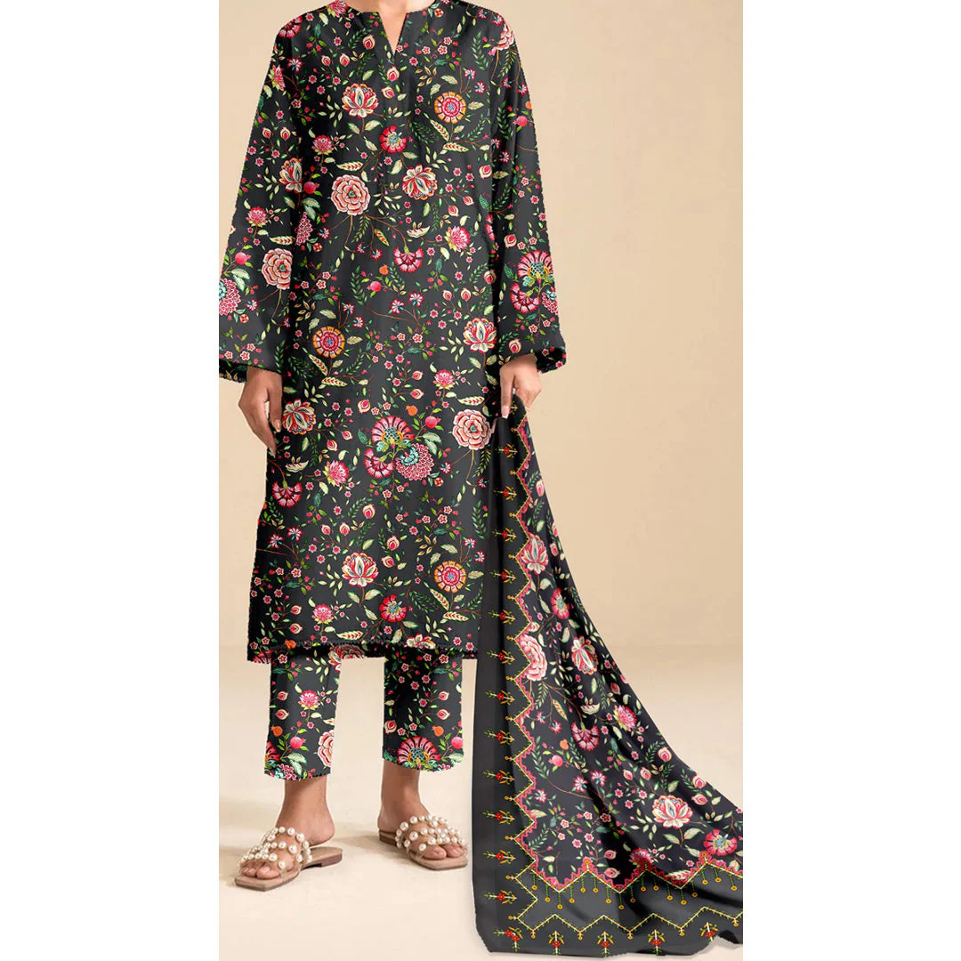 3PC Unstitched Printed Suit US5531 - Image 6