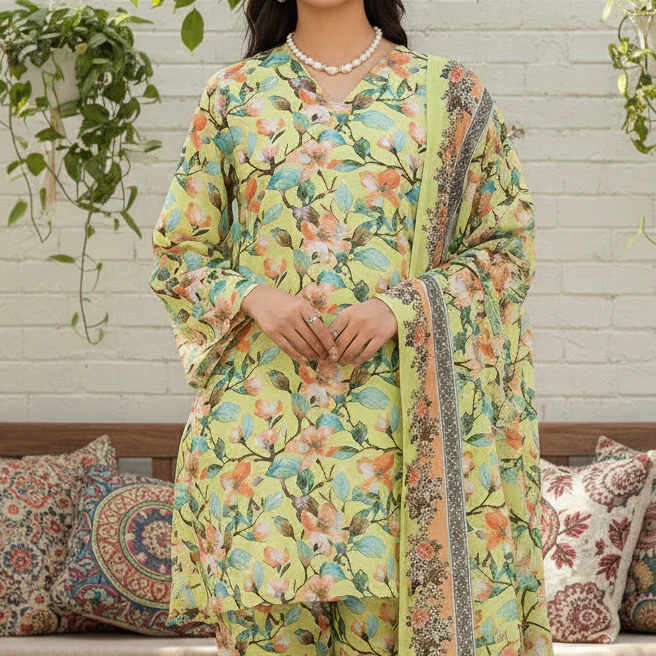 3PC Unstitched Printed Suit US5533 - Image 3