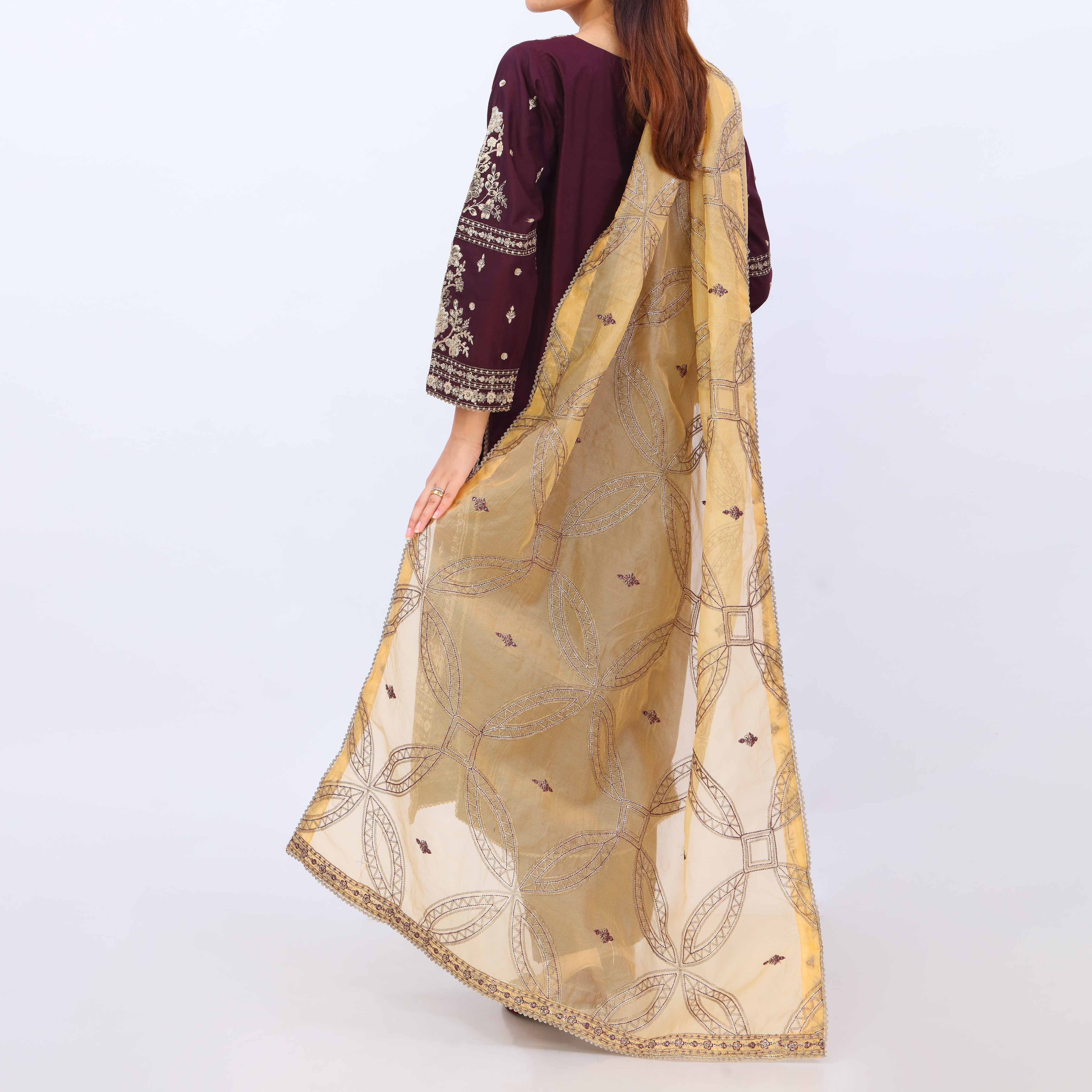 3 PC- Viscose Embellished Suit PF5036 - Image 5