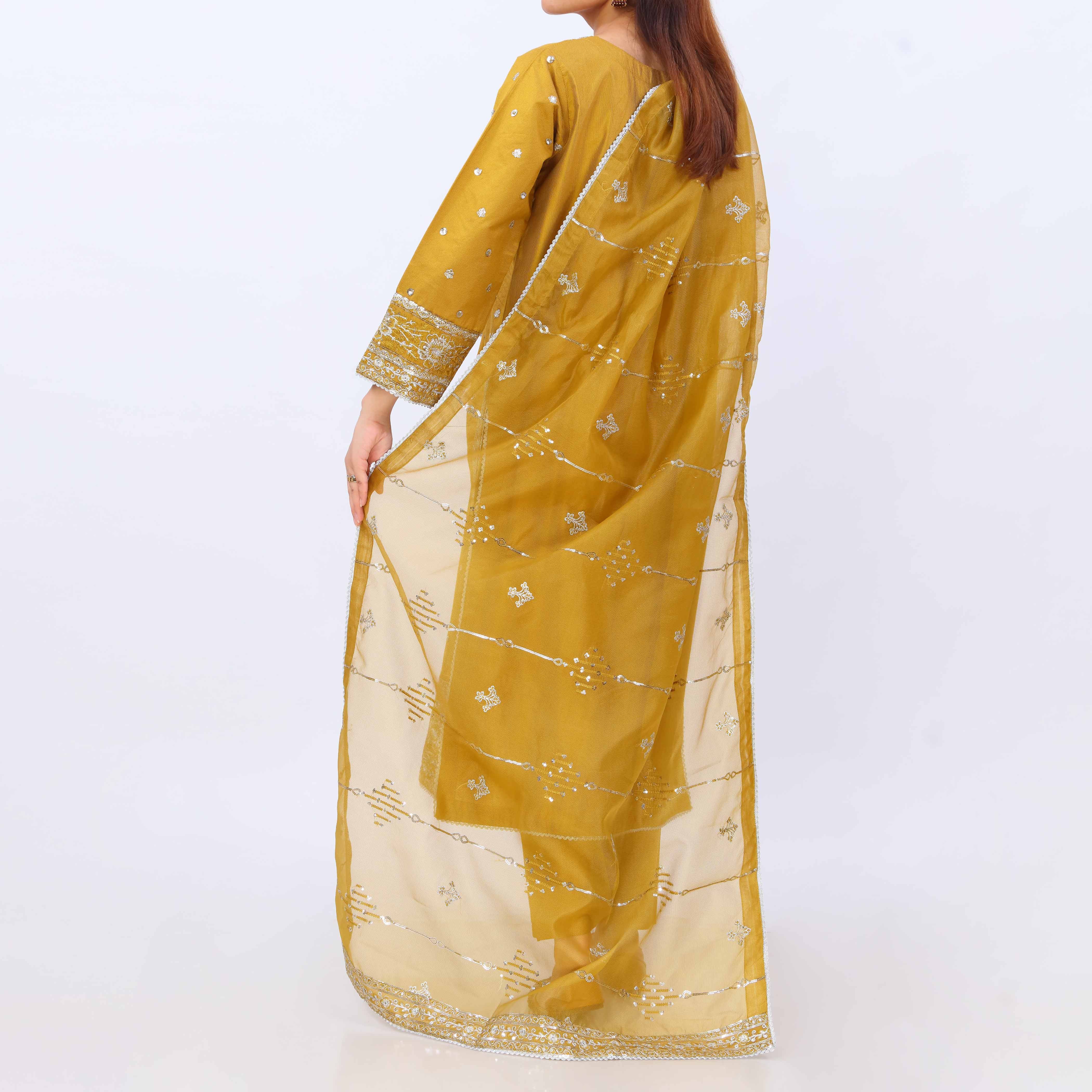 3 PC- Viscose Embellished Suit PF5049 - Image 4