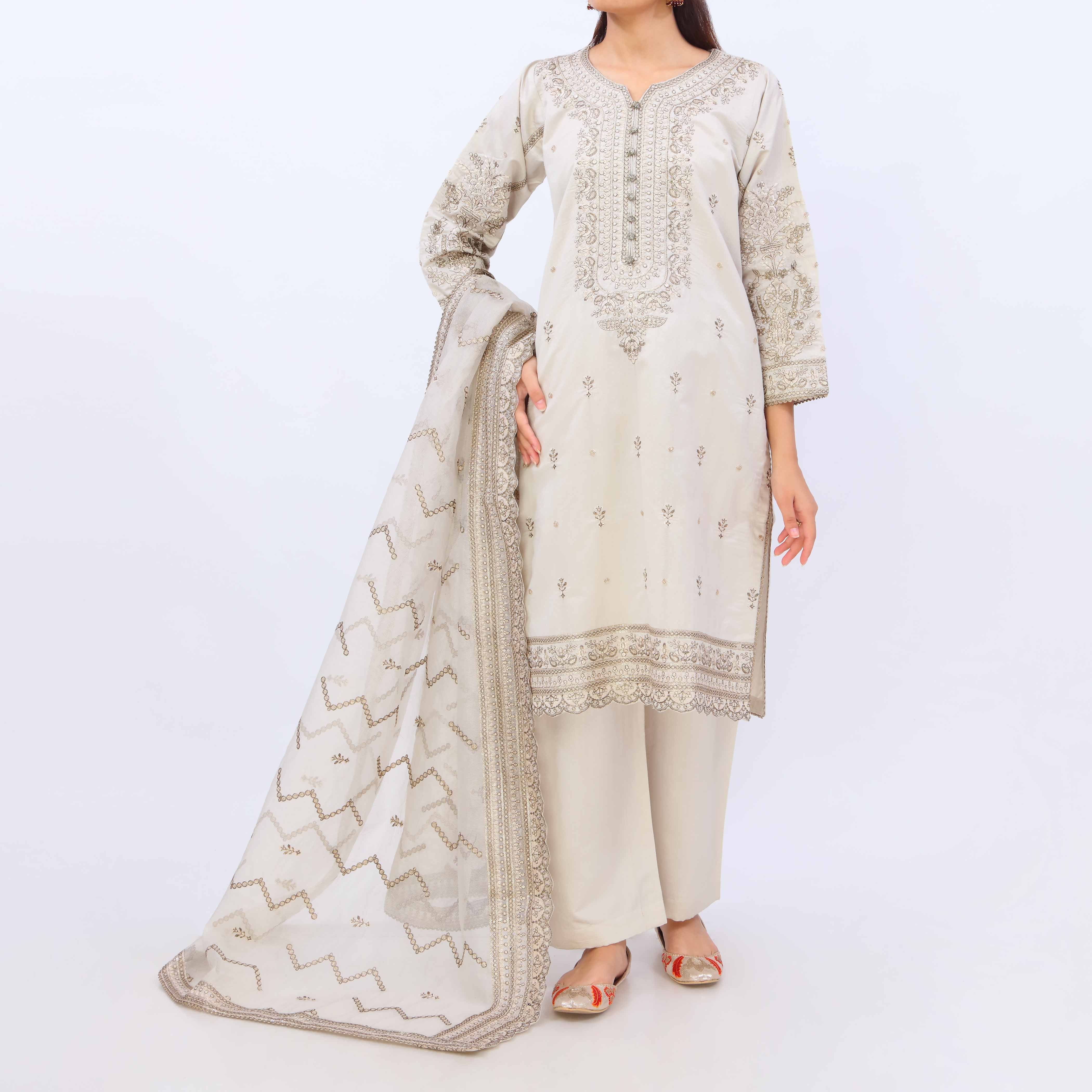 3 PC- Viscose Embellished Suit PF5065 - Image 2
