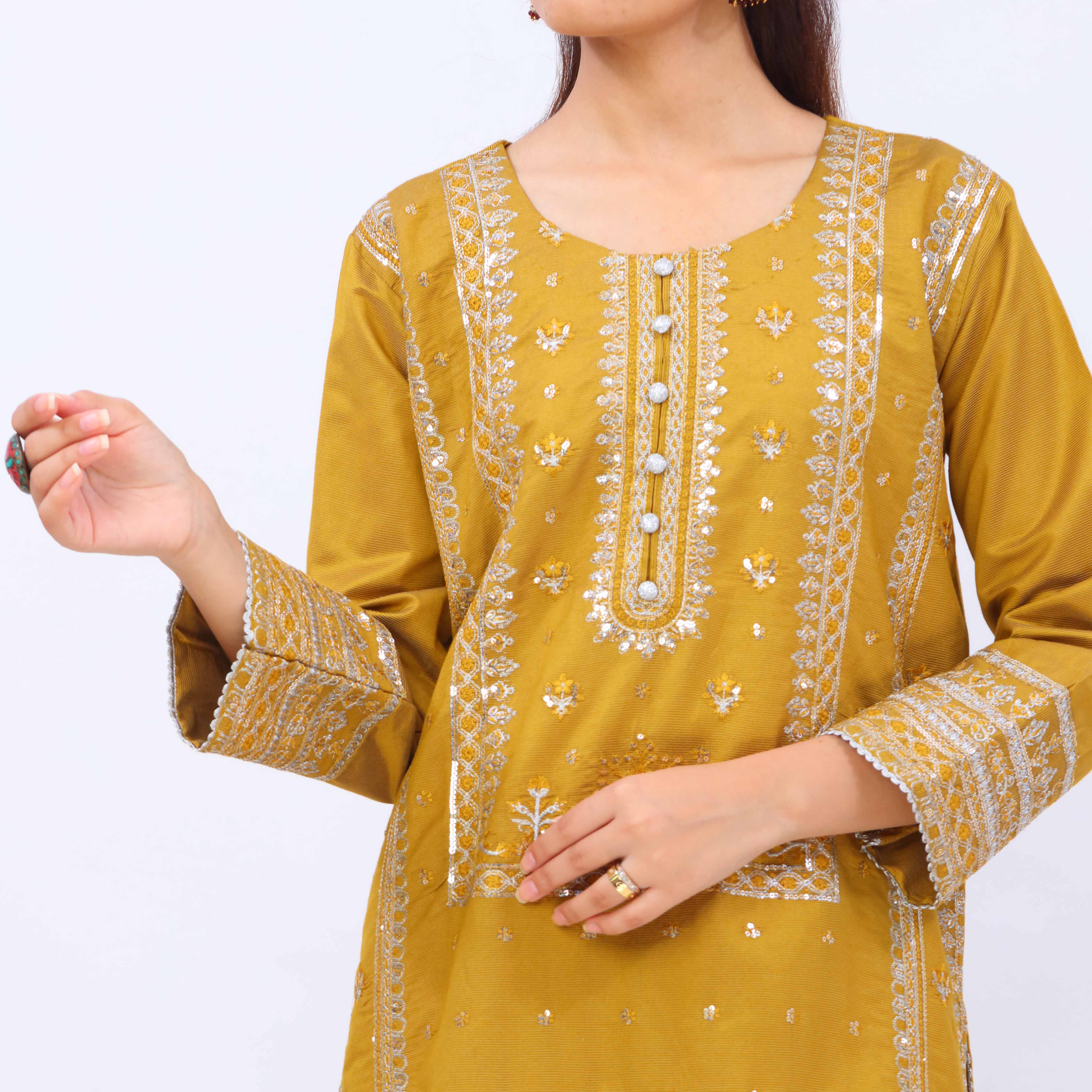 3 PC- Viscose Embellished Suit PF5090 - Image 3