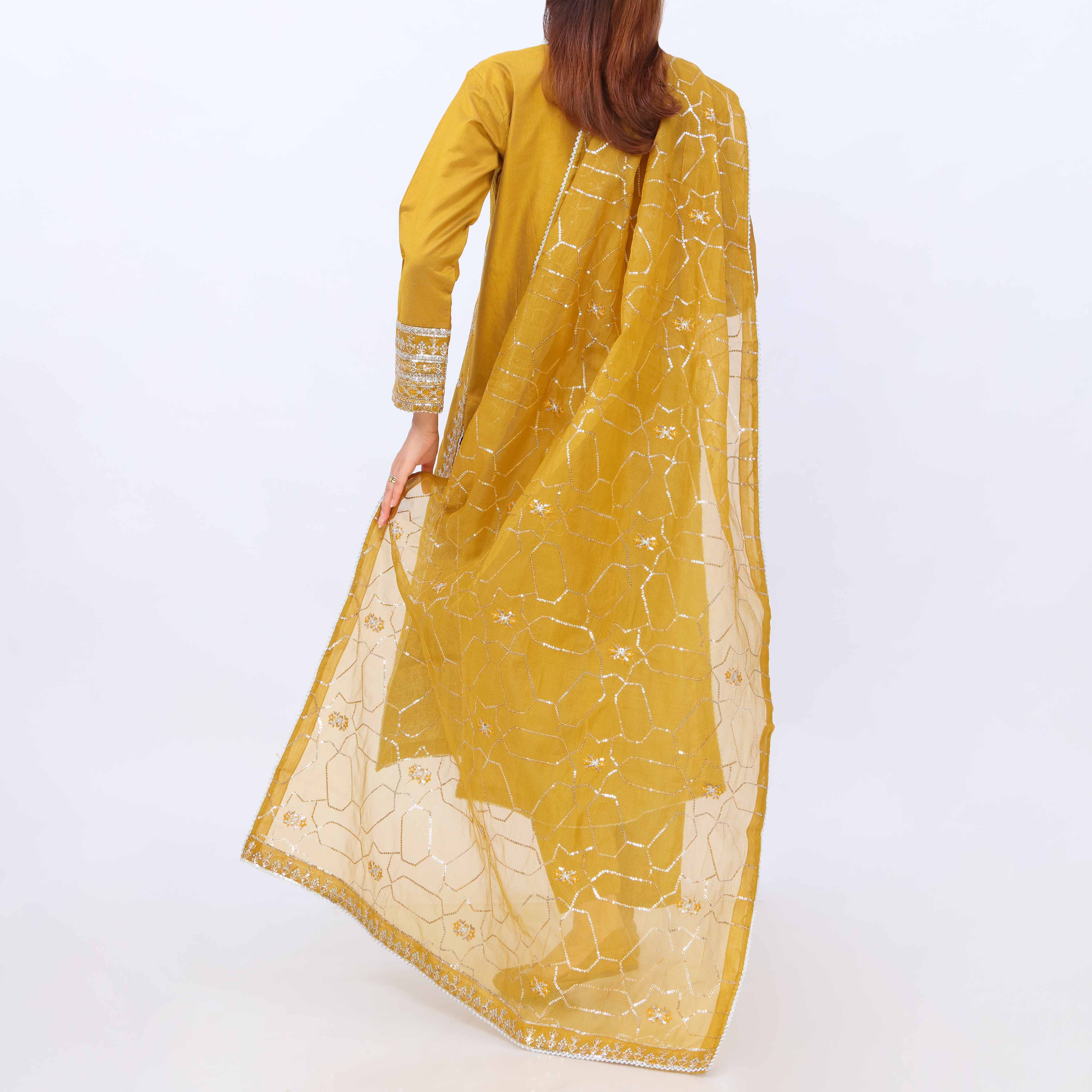 3 PC- Viscose Embellished Suit PF5090 - Image 4