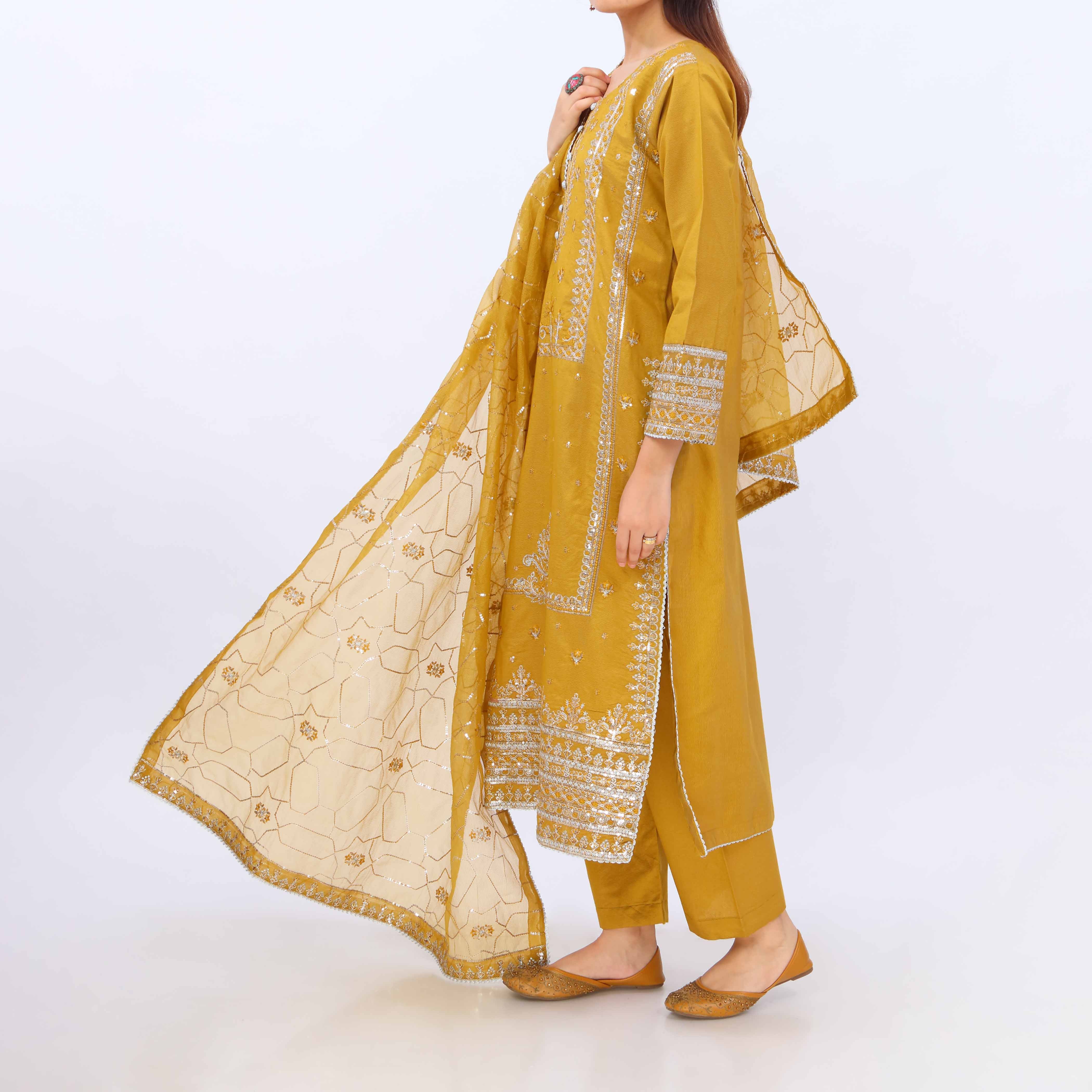 3 PC- Viscose Embellished Suit PF5090 - Image 5