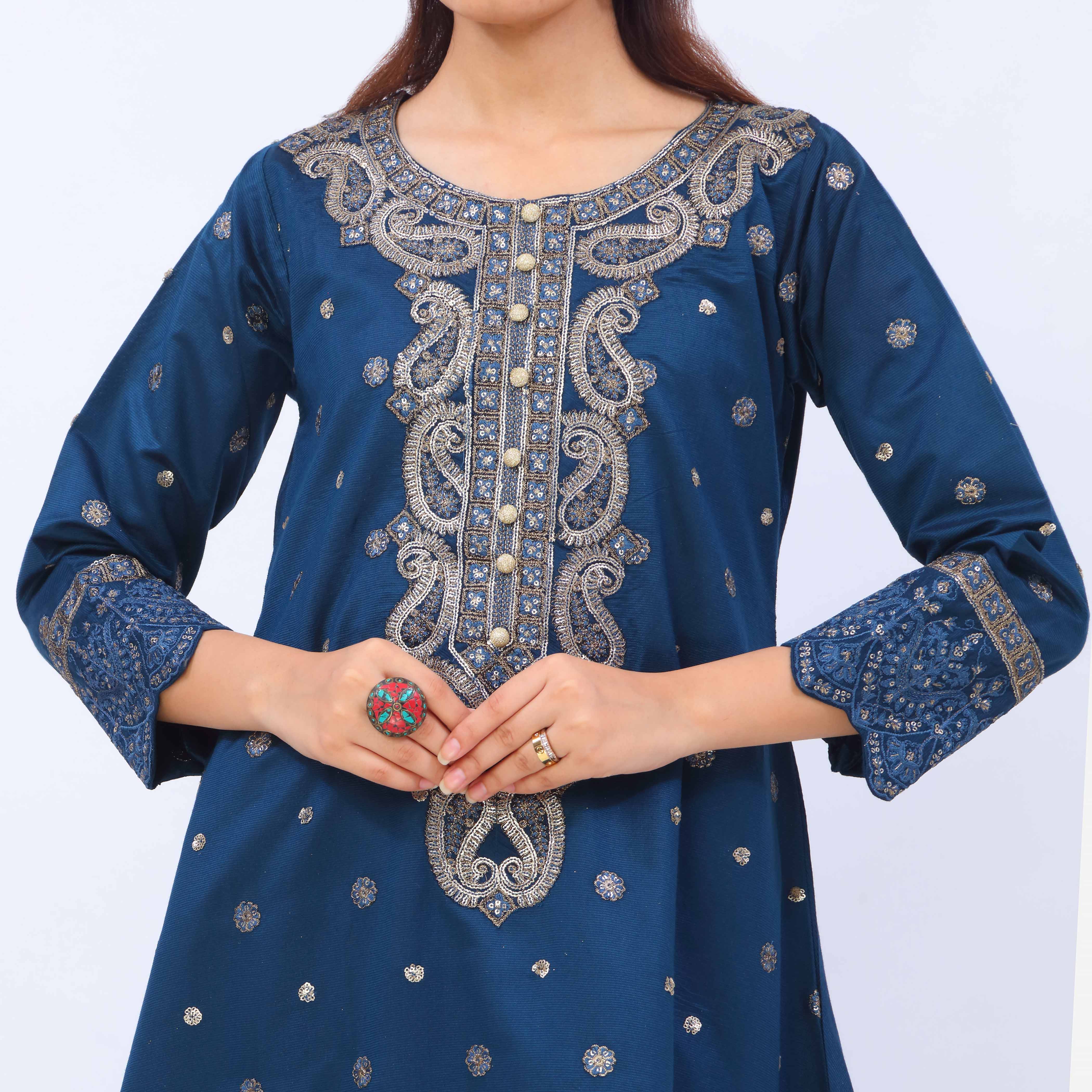 3 PC- Viscose Embellished Suit PF5112 - Image 2
