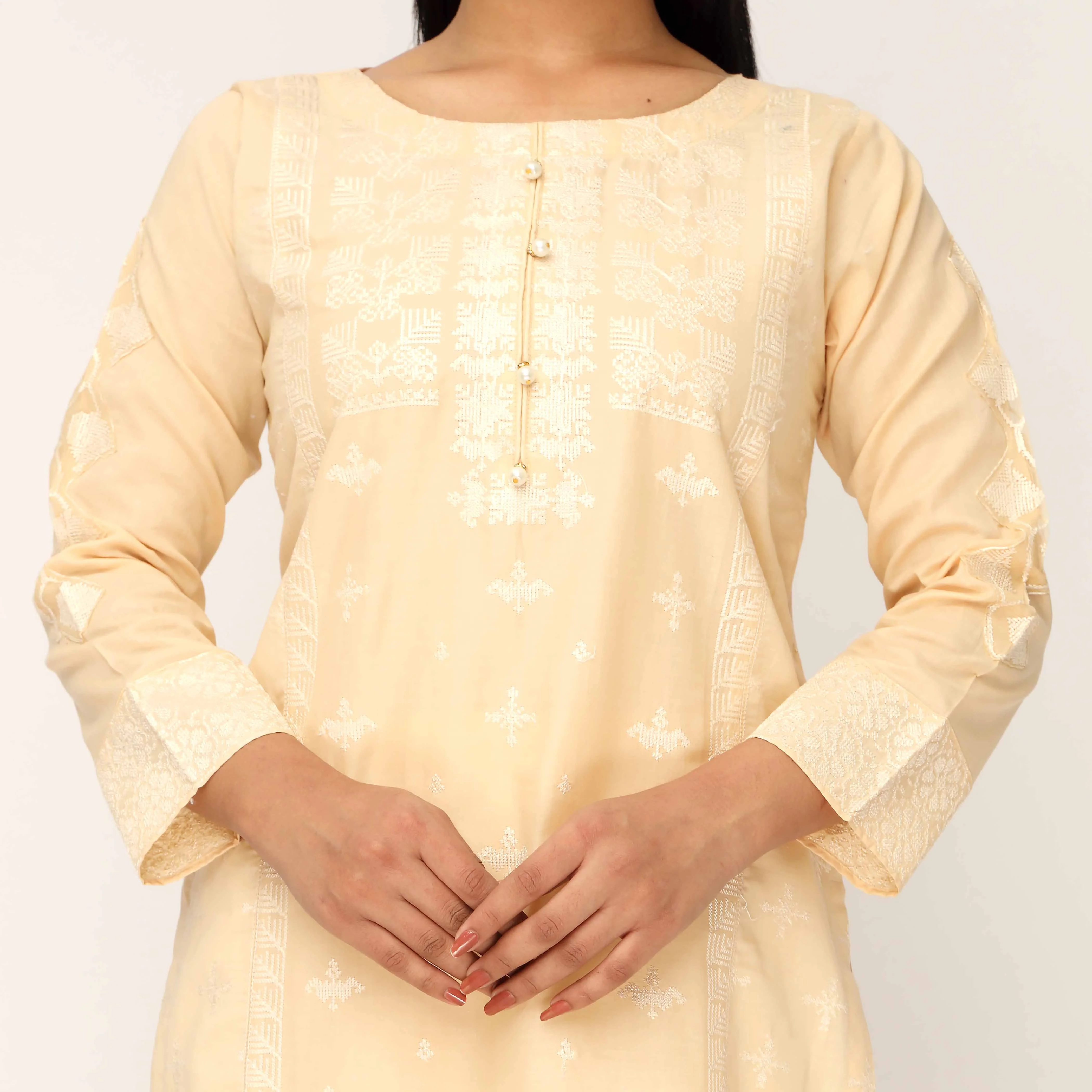 3PC- Cambric Embellished Suit PS5139 - Image 3