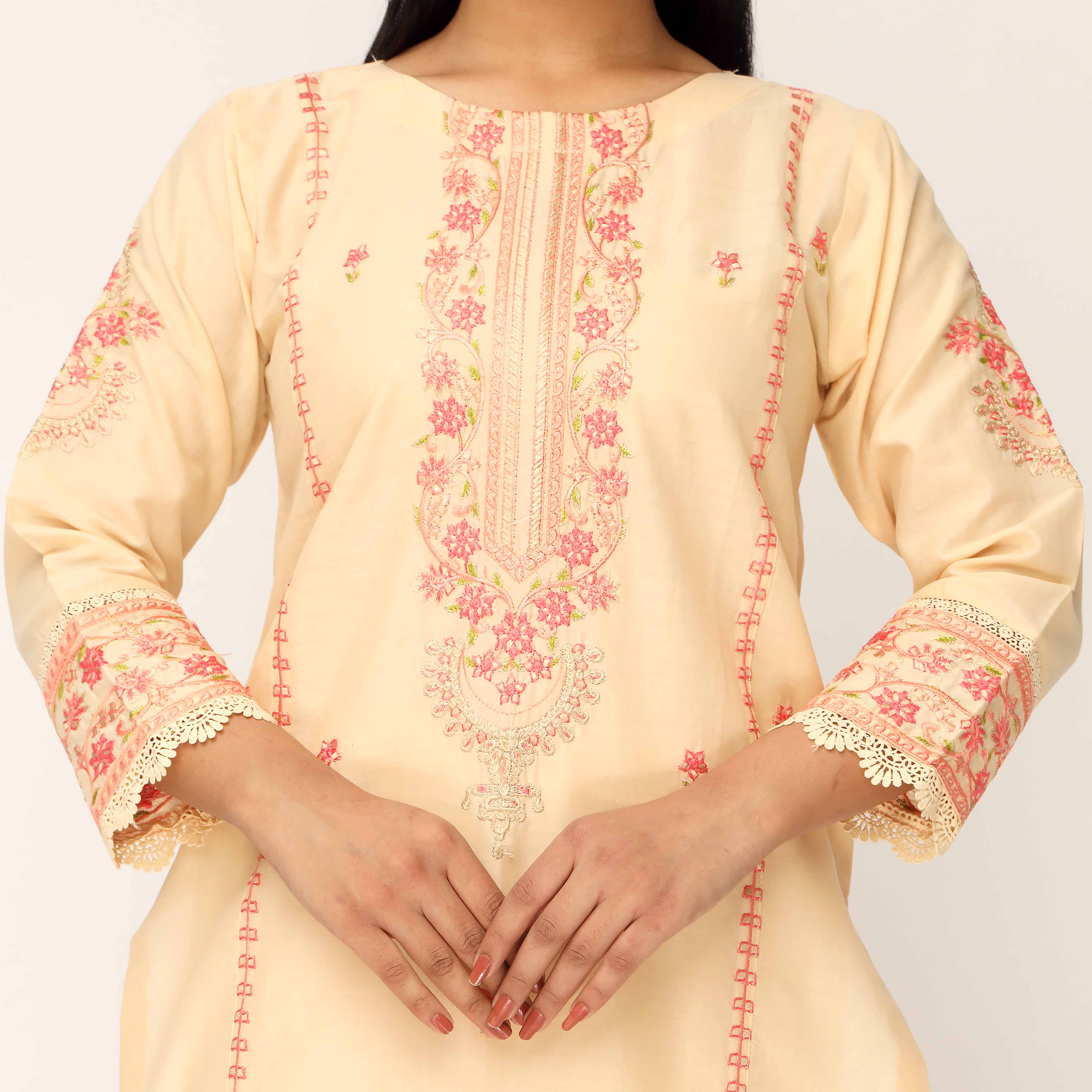 3PC- Cambric Embellished Suit PS5146 - Image 2