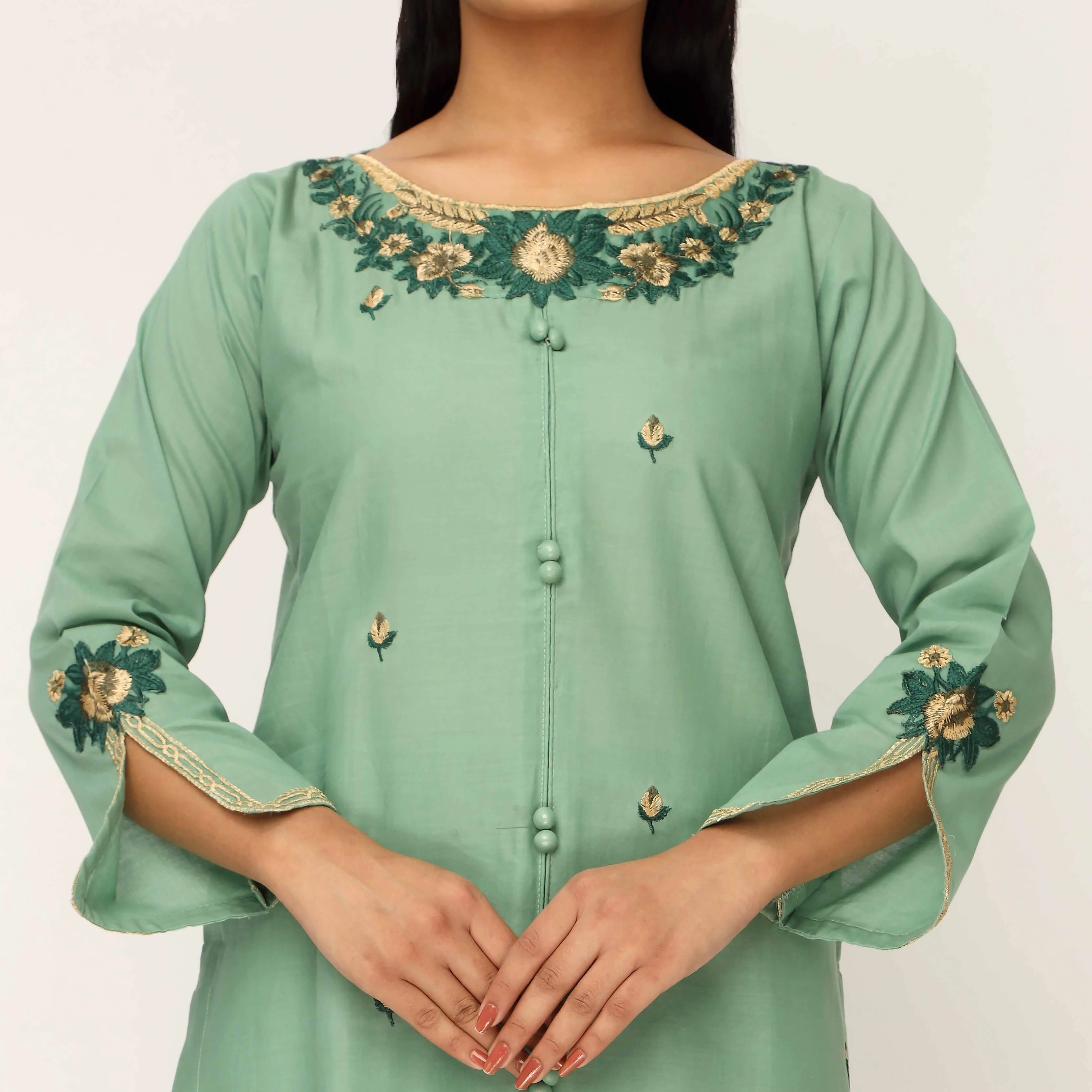 3PC- Cambric Embellished Suit PS5224 - Image 2