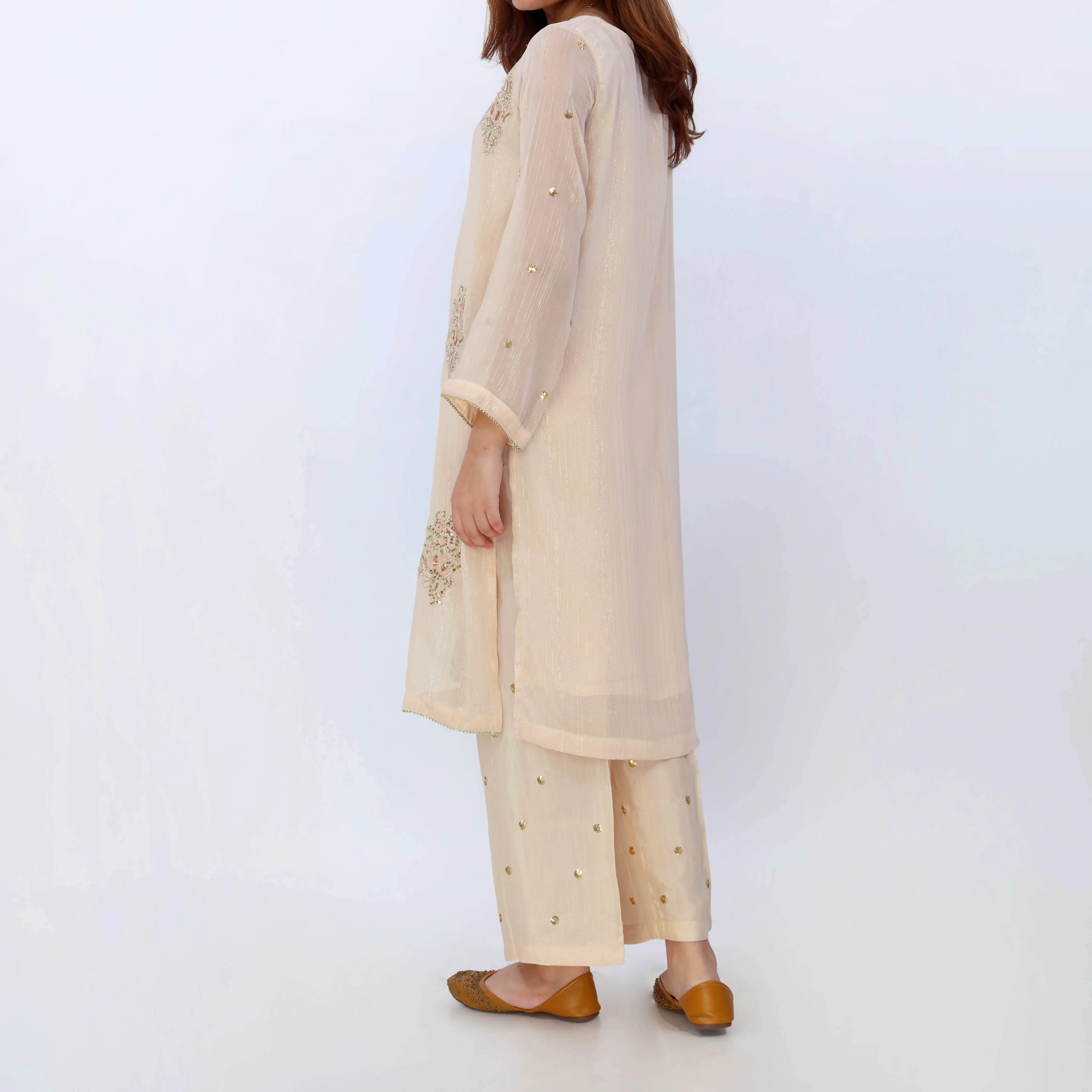LUXE<br>3 PC Embroidered Suit PS5309 - Image 5