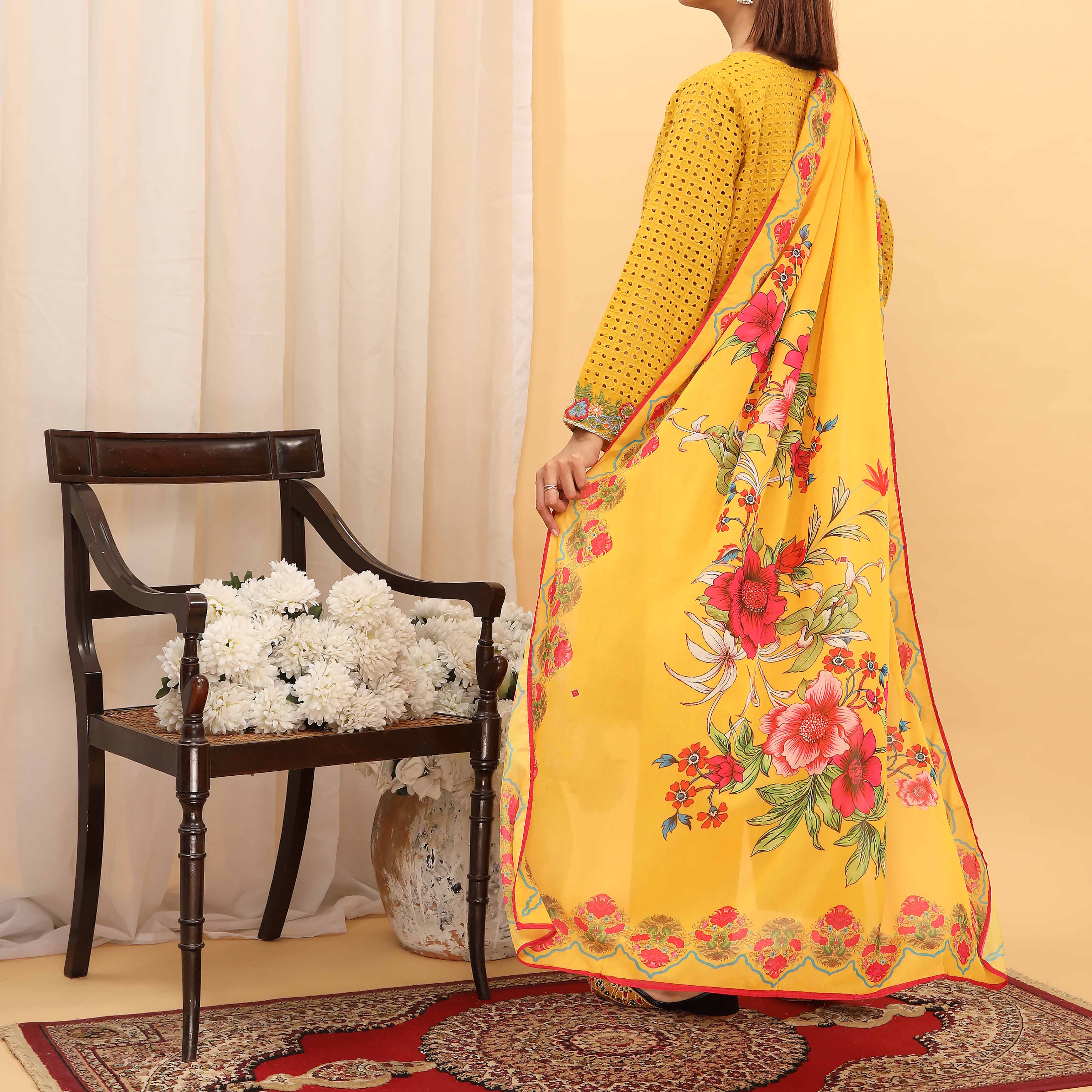 3PC- Chiken Kari Lawn Suit PS5062 - Image 4