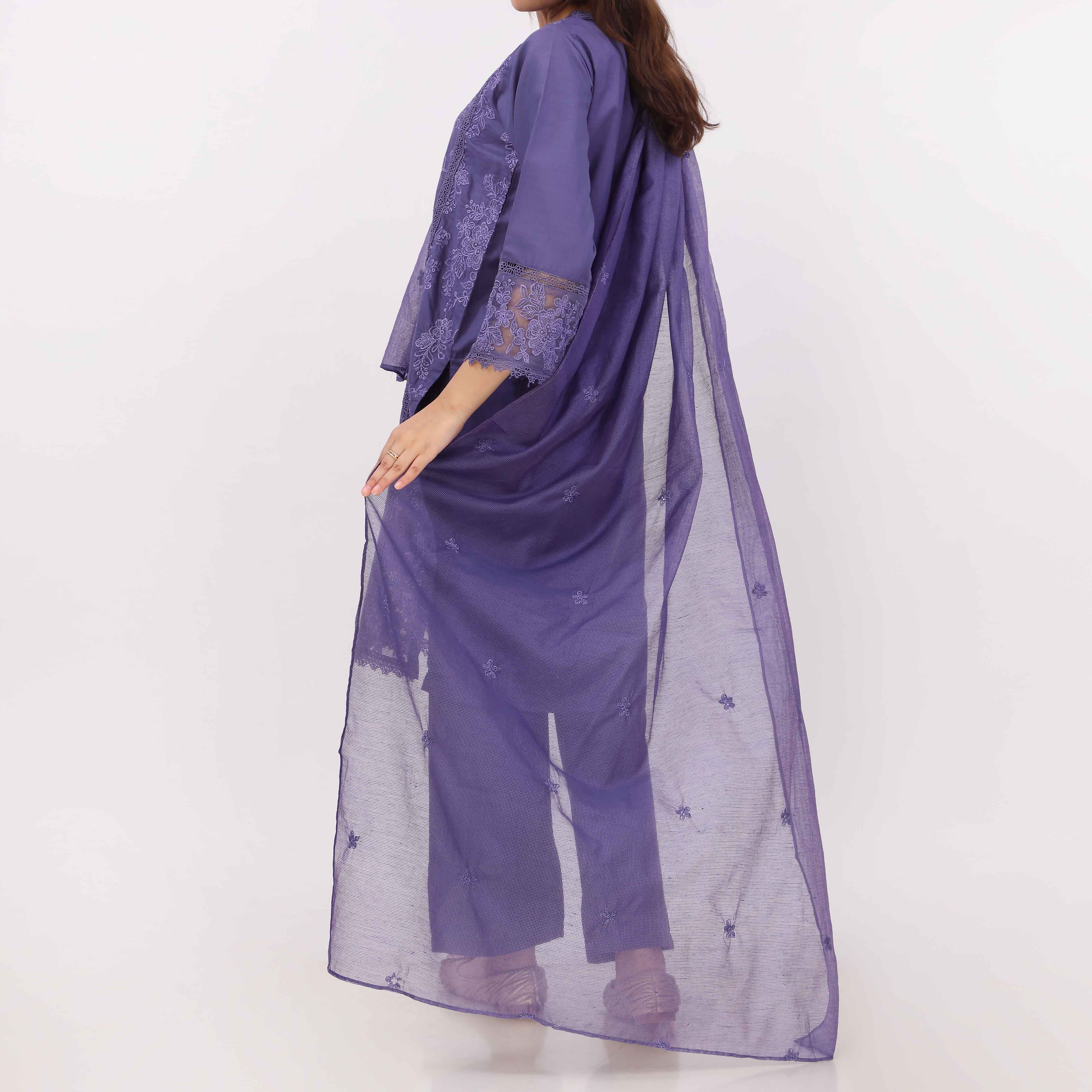 3PC Cotton Cambric Embroidered Suit PS5494 - Image 5