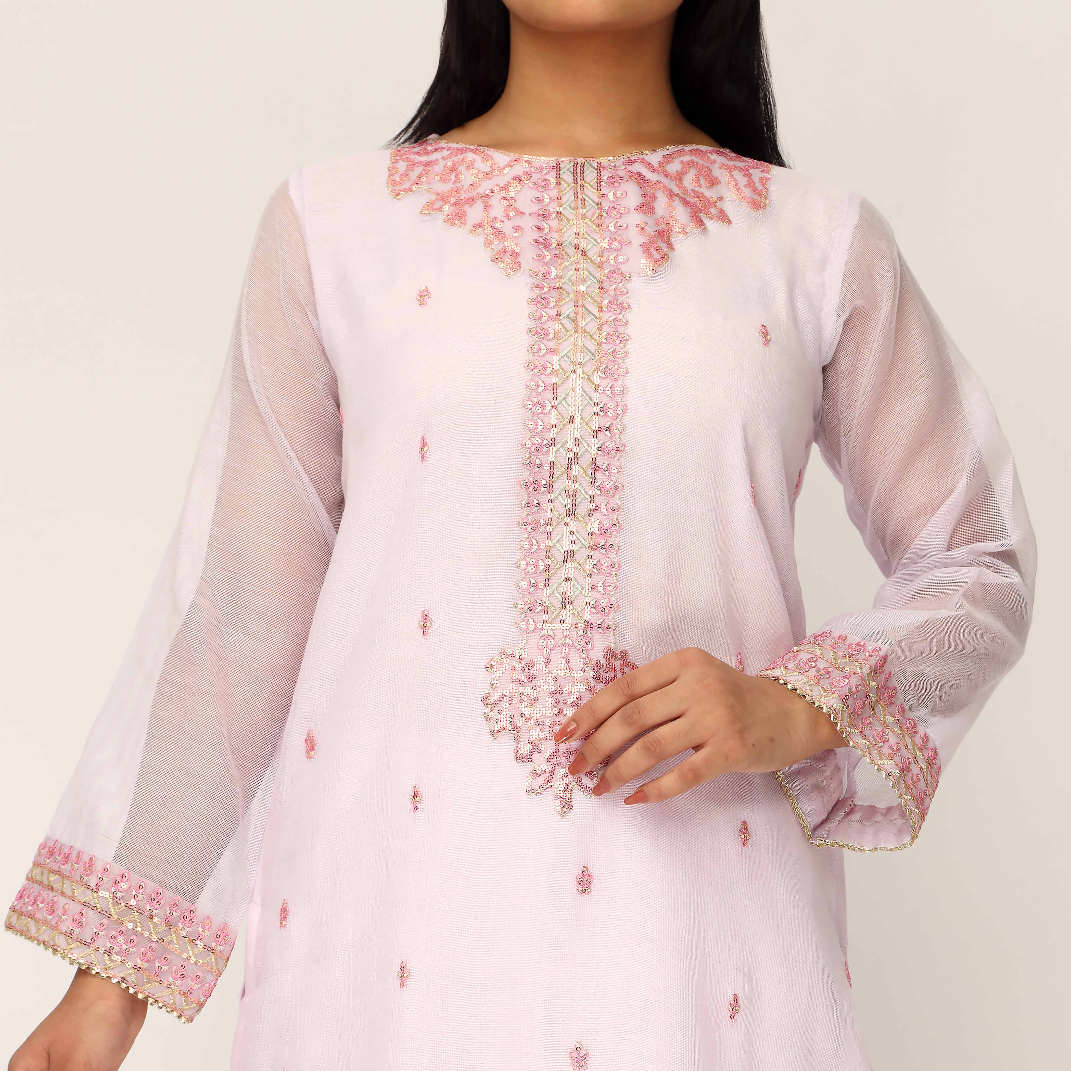 3PC- Cotton Khadi Net Suit PS5178 - Image 3