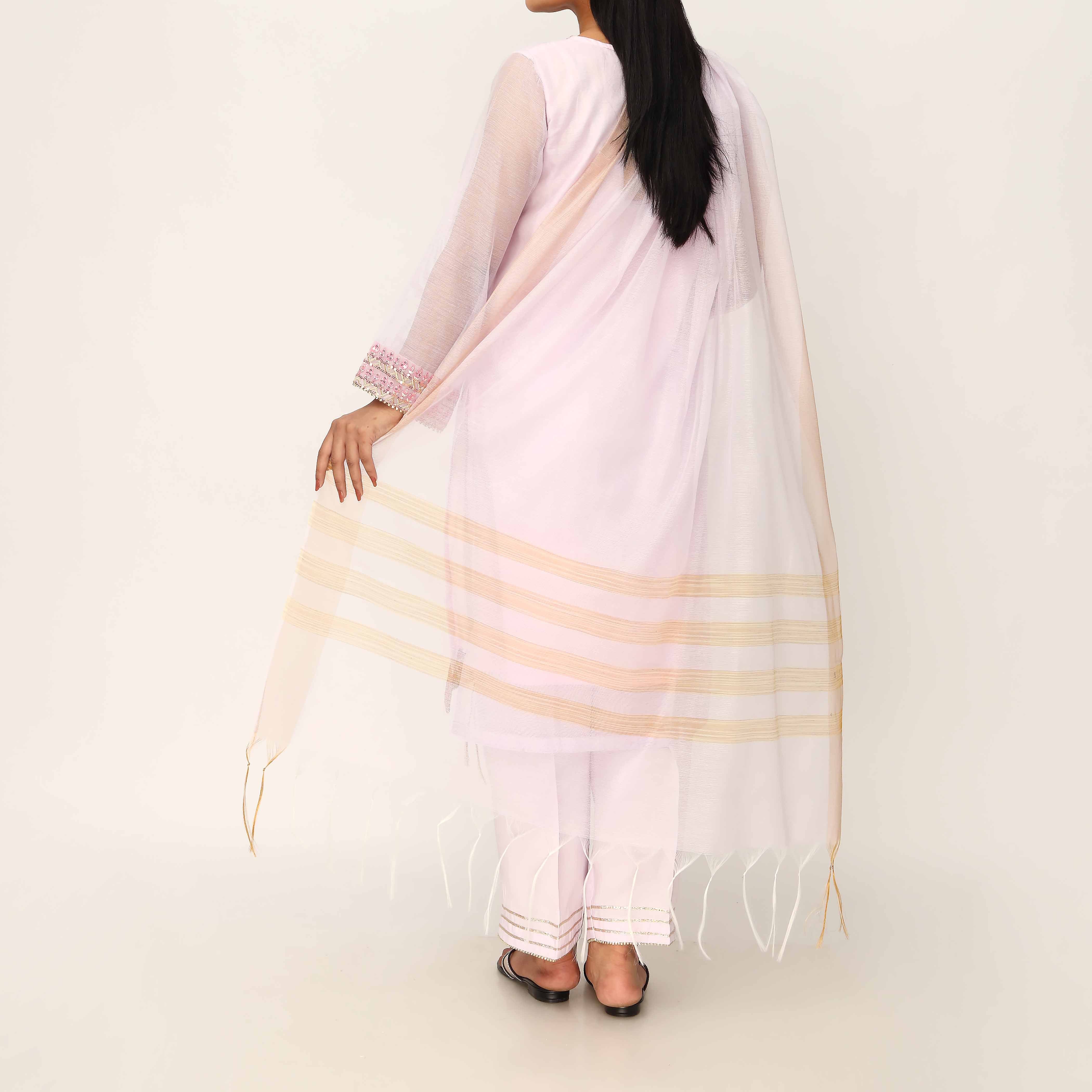 3PC- Cotton Khadi Net Suit PS5178 - Image 5