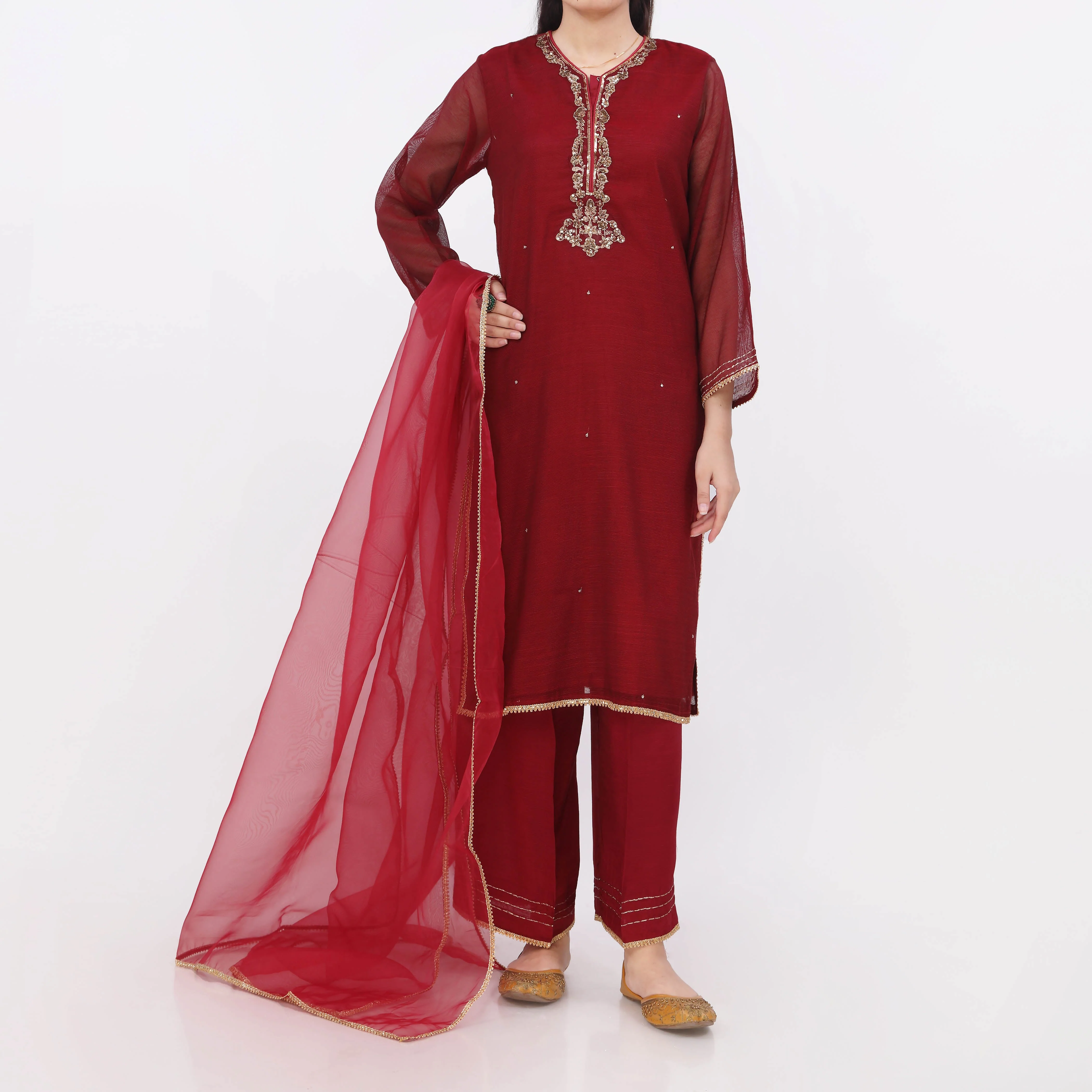 FLAMENCA<br>3 PC Embroidered Suit PS5283 - Image 2