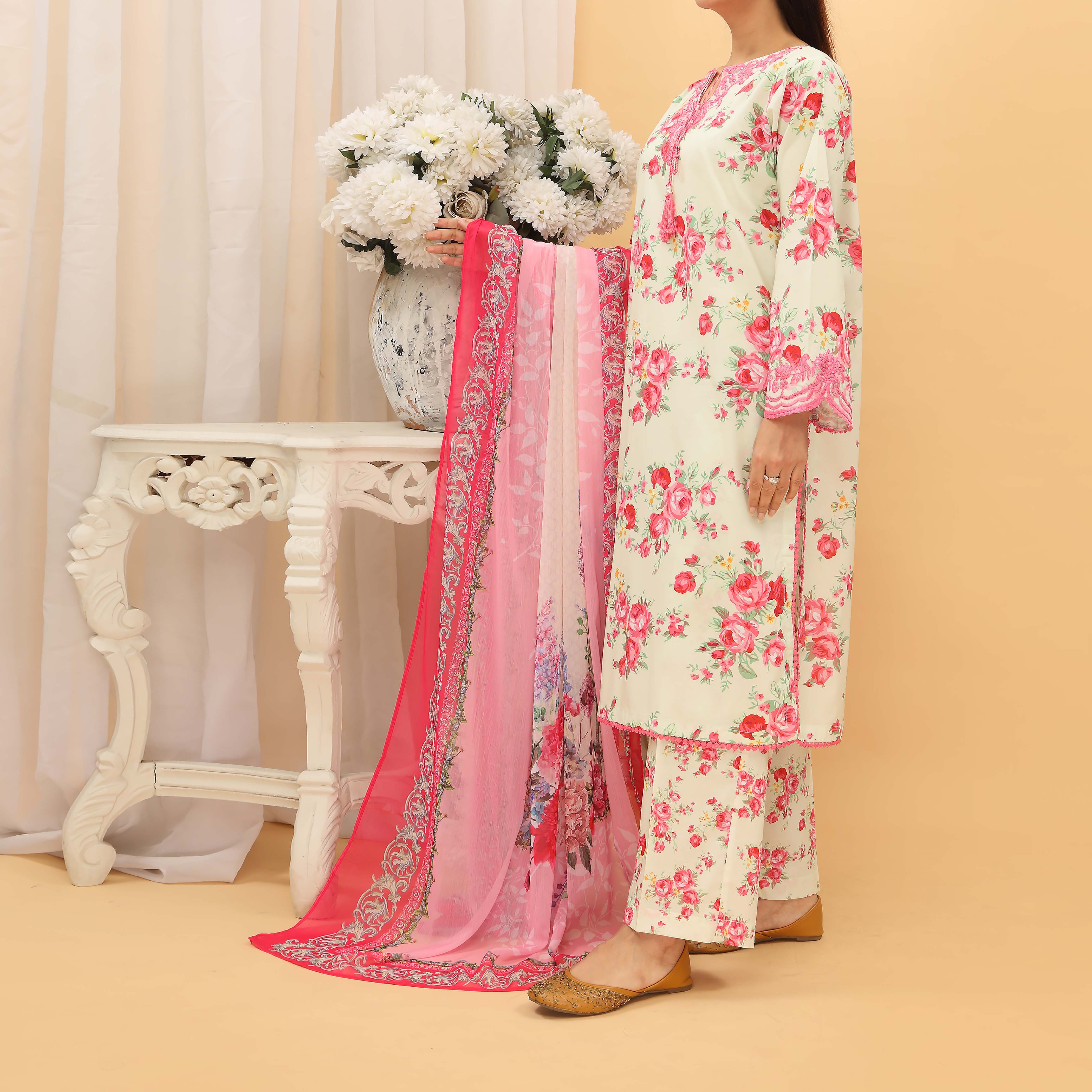 3PC- Digital Printed Cambric Suit PS5156 - Image 2