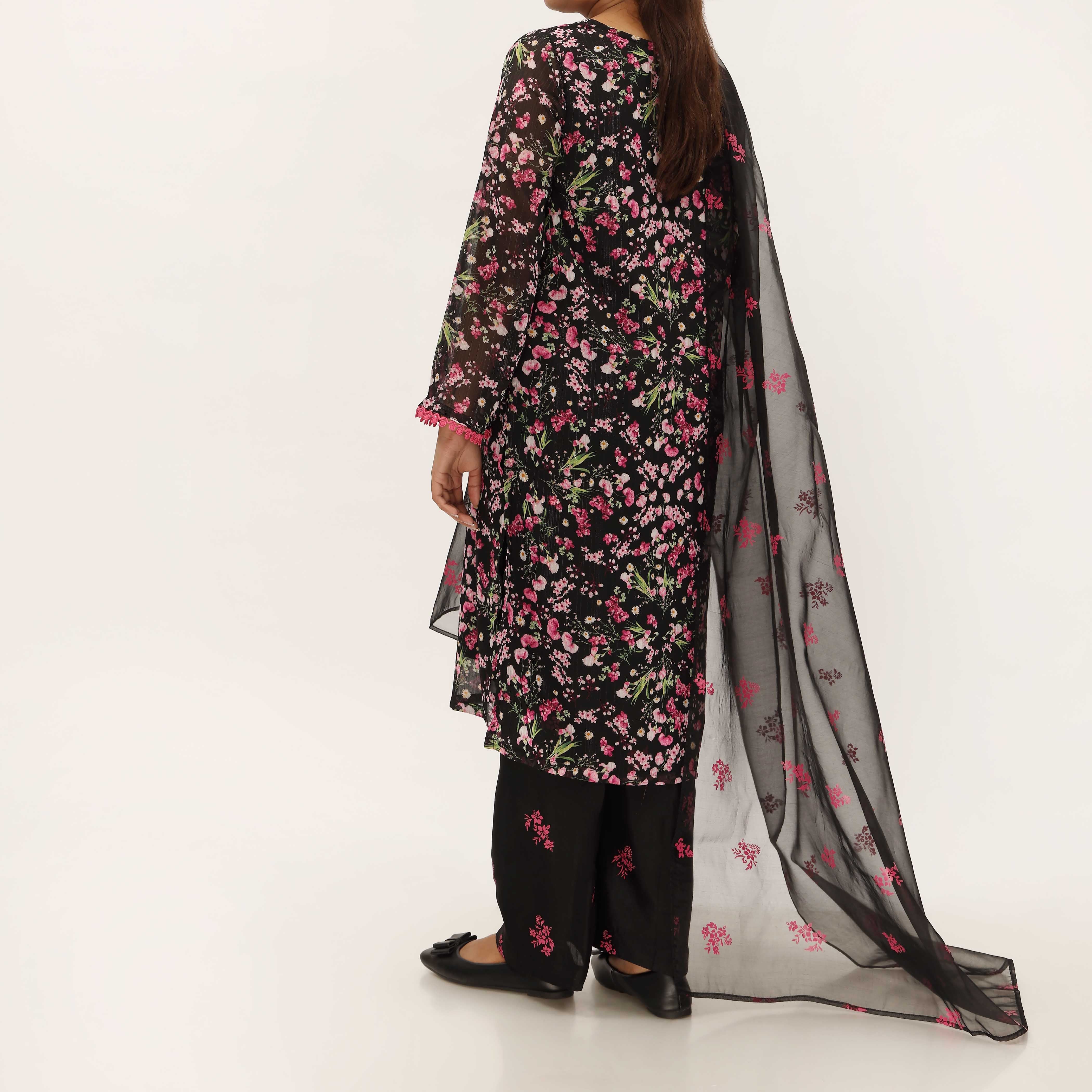3PC- Digital Printed Georget Chiffon Suit PS5244 - Image 4