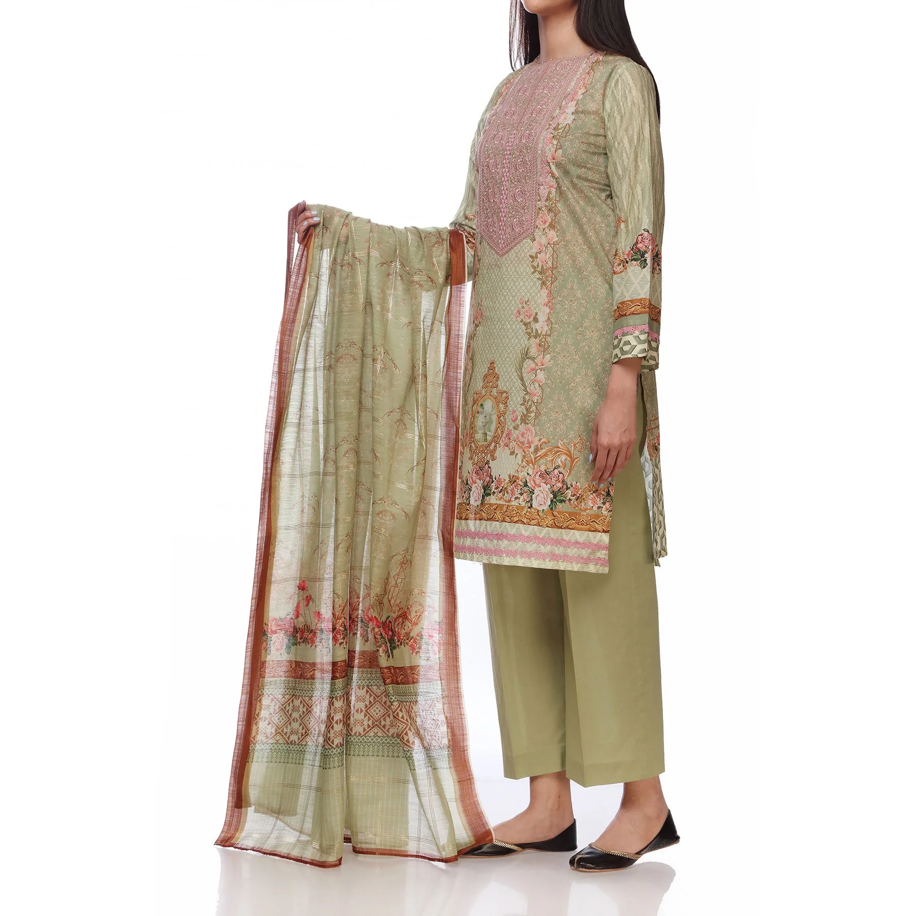 3PC- Digital Printed Lawn Embroidered Suit PS2342 - Image 2