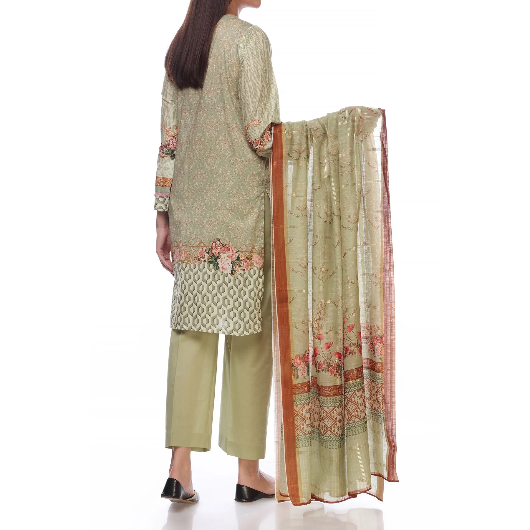 3PC- Digital Printed Lawn Embroidered Suit PS2342 - Image 3