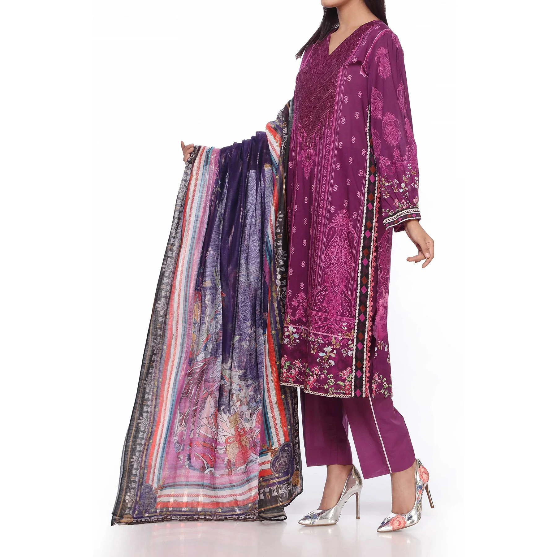 3PC- Digital Printed Lawn Embroidered Suit PS2353 - Image 2