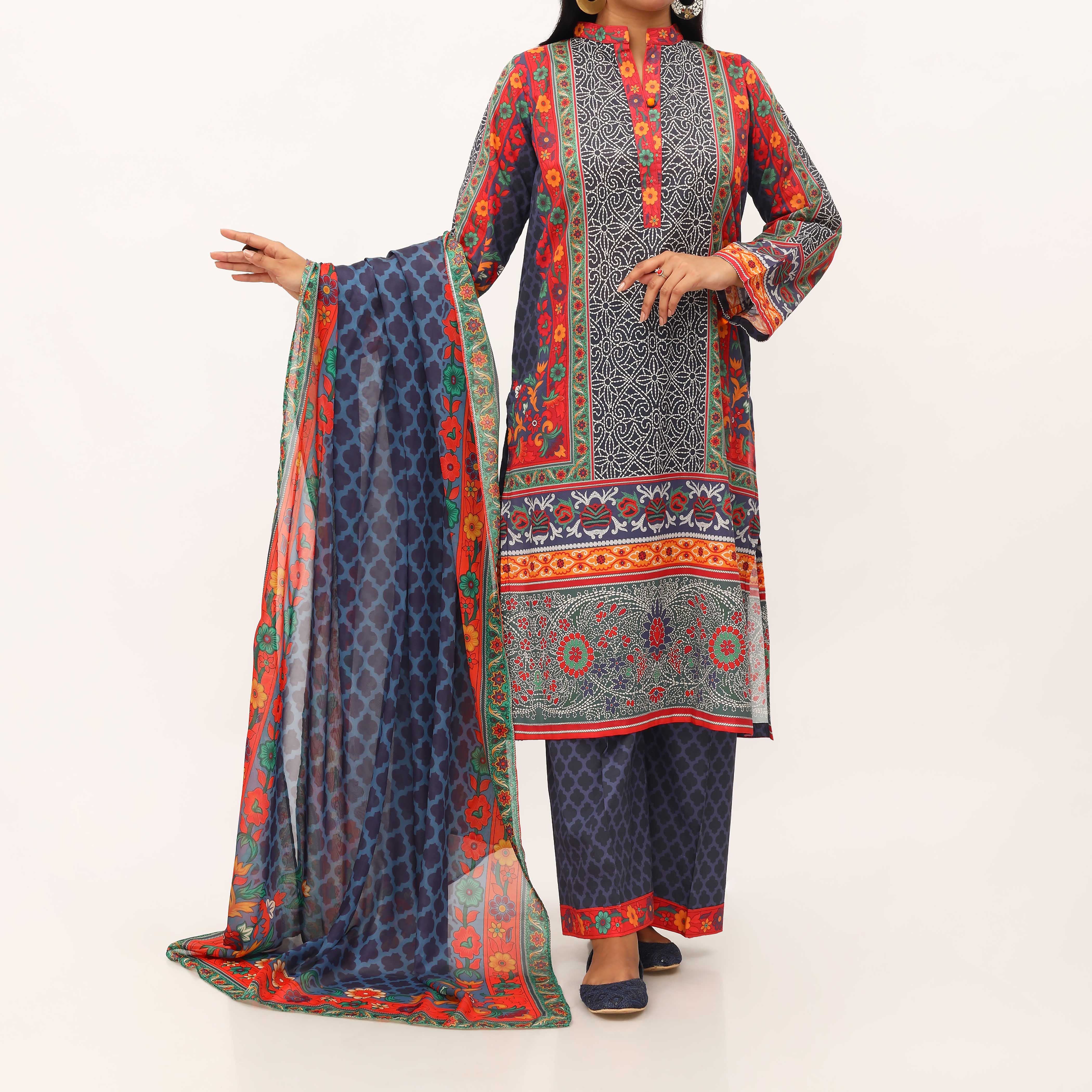 3PC- Digital Printed Lawn Suit PS5117 - Image 2