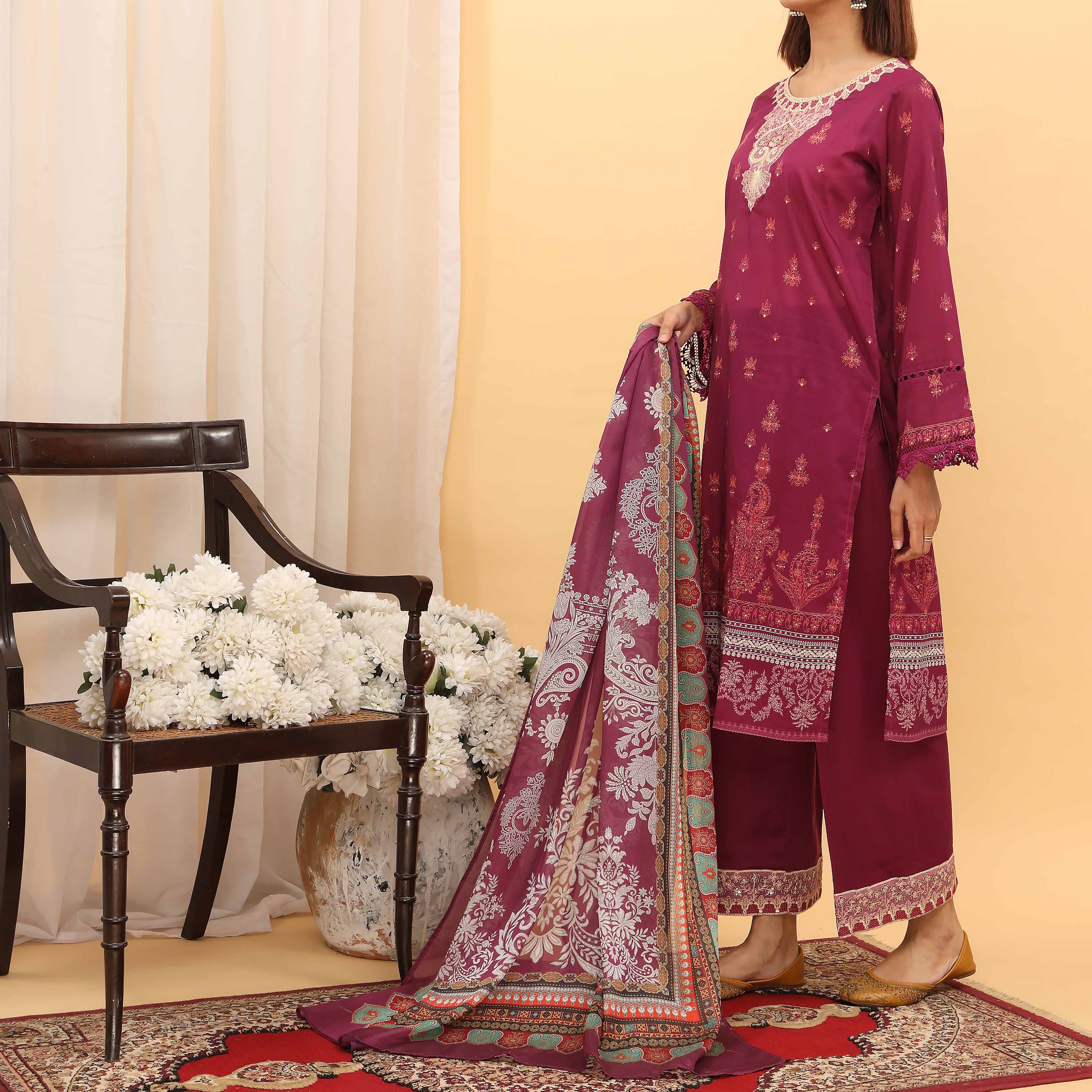 3PC- Digital Printed Lawn Suit PS5181 - Image 2