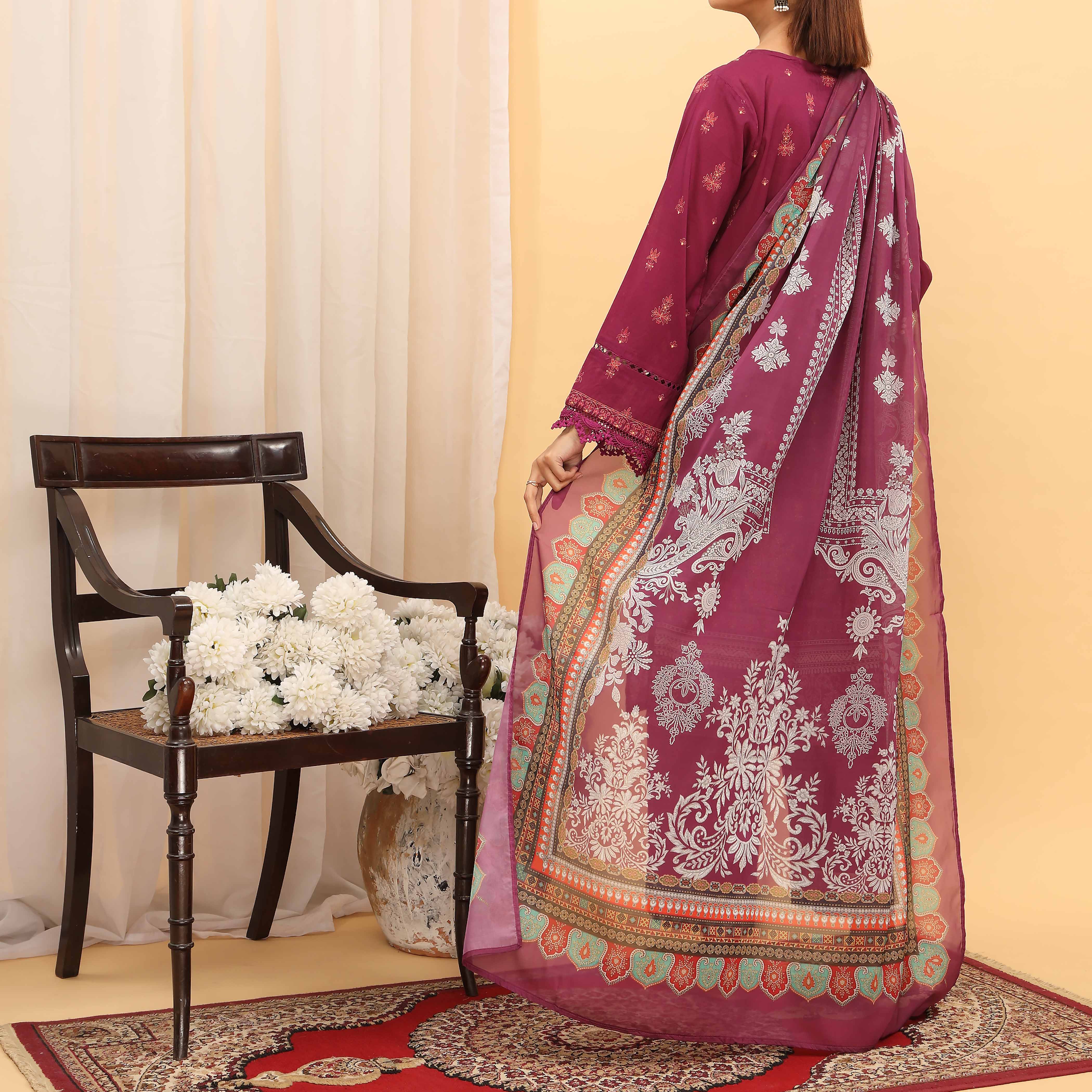 3PC- Digital Printed Lawn Suit PS5181 - Image 3